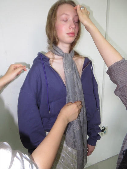 FUN FROM FUN Floral Sheer Scarf, Grey