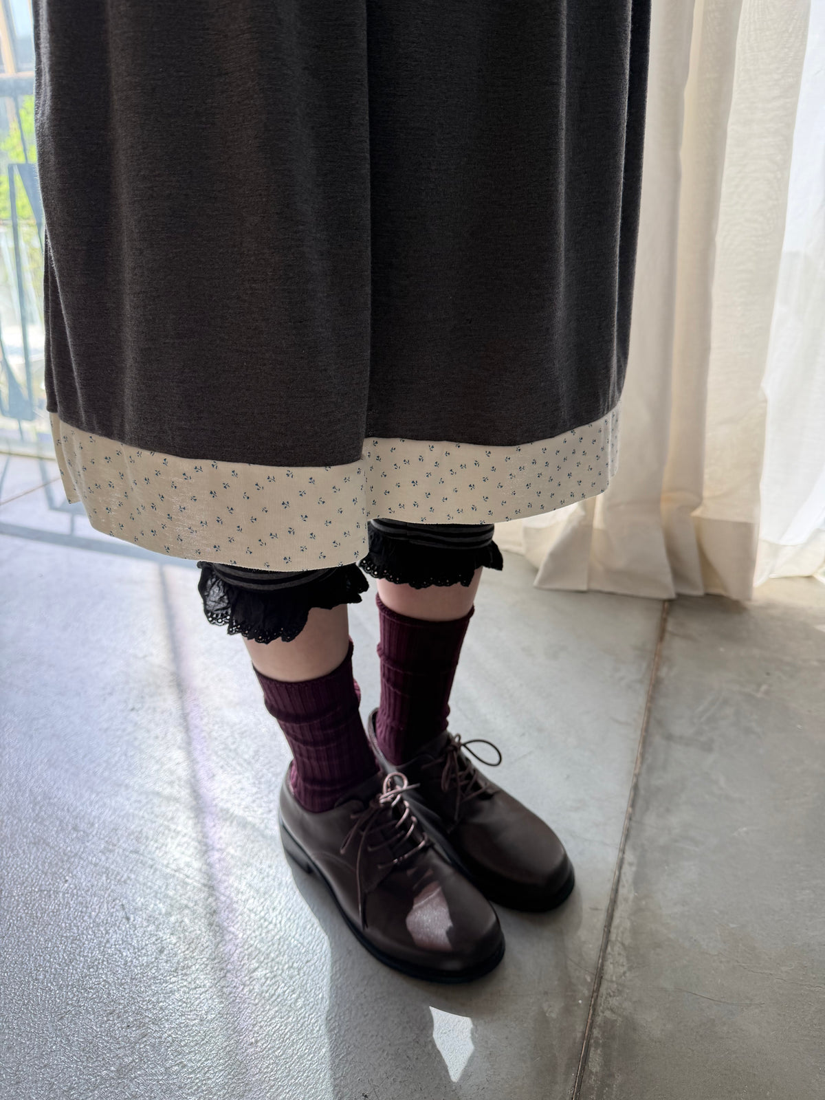 Floral Cotton Midi Skirt
