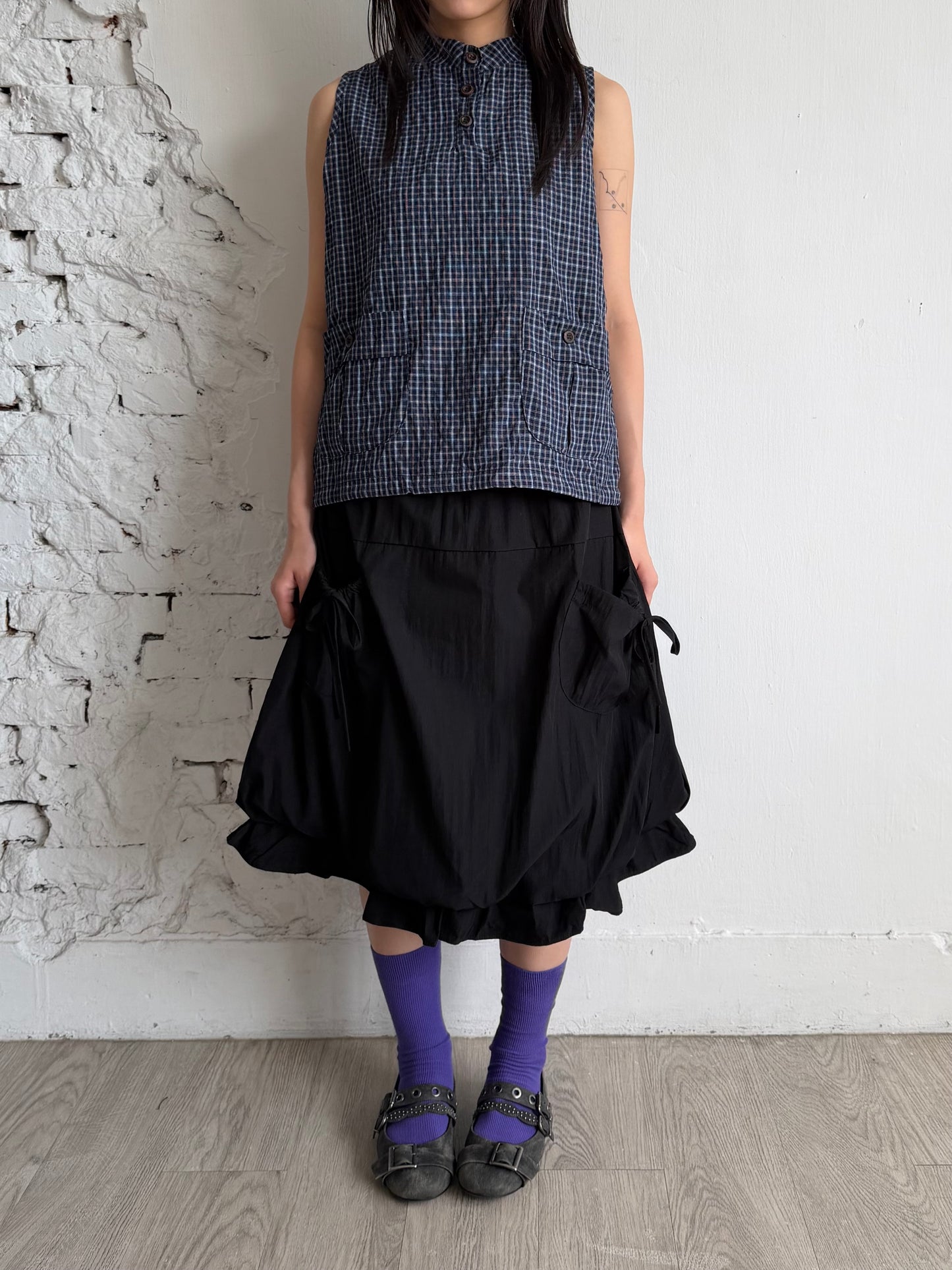 Ruffled Pocket Balloon Skirt