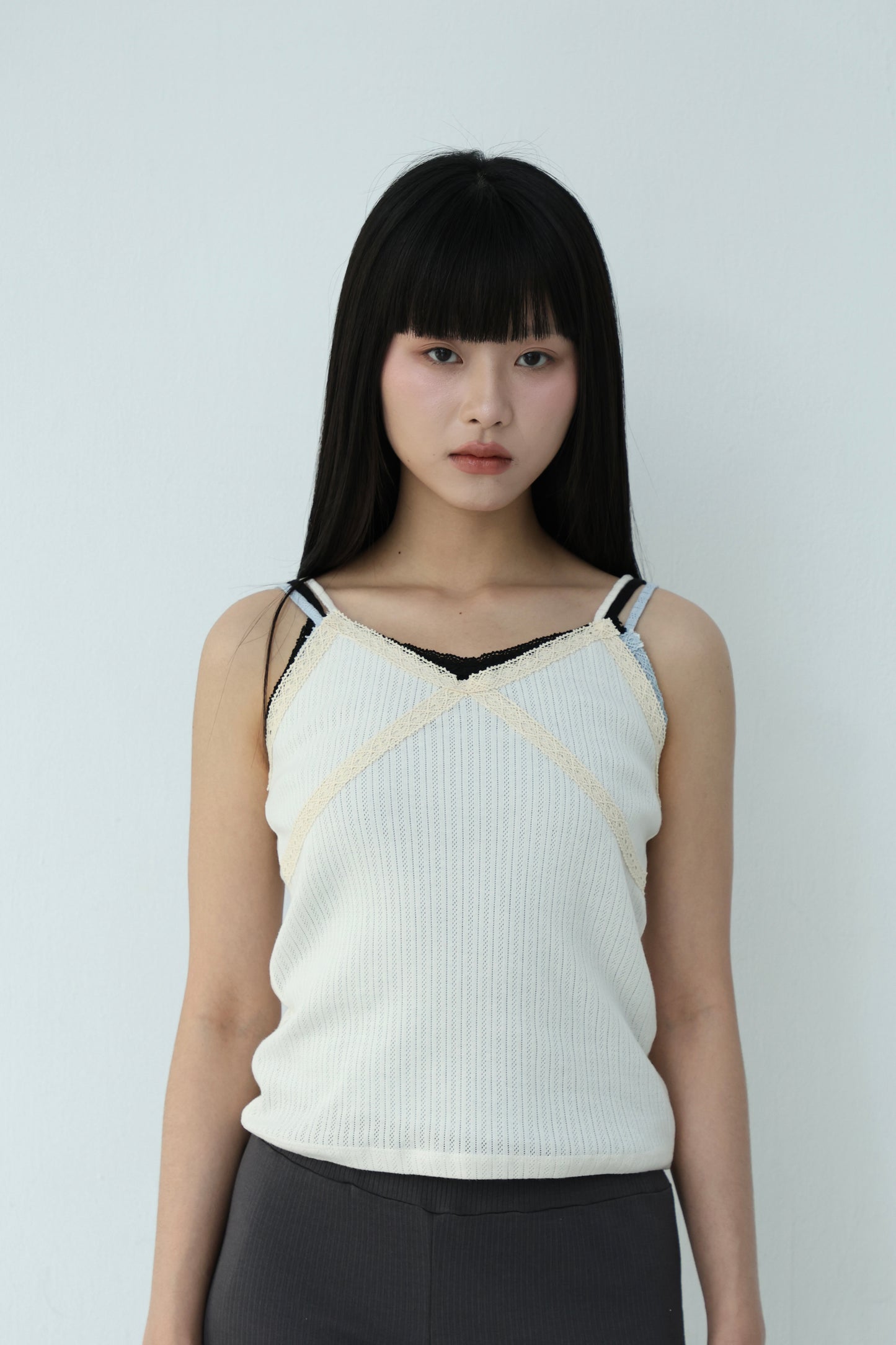 Thin lace spaghetti strap vest