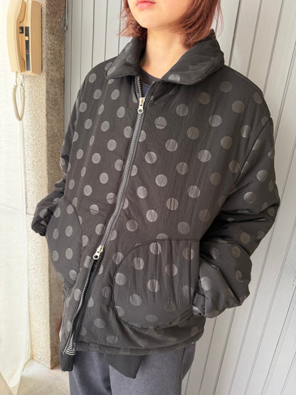 polka dot quilted coat