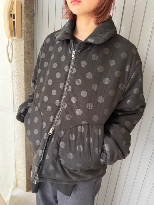 polka dot quilted coat