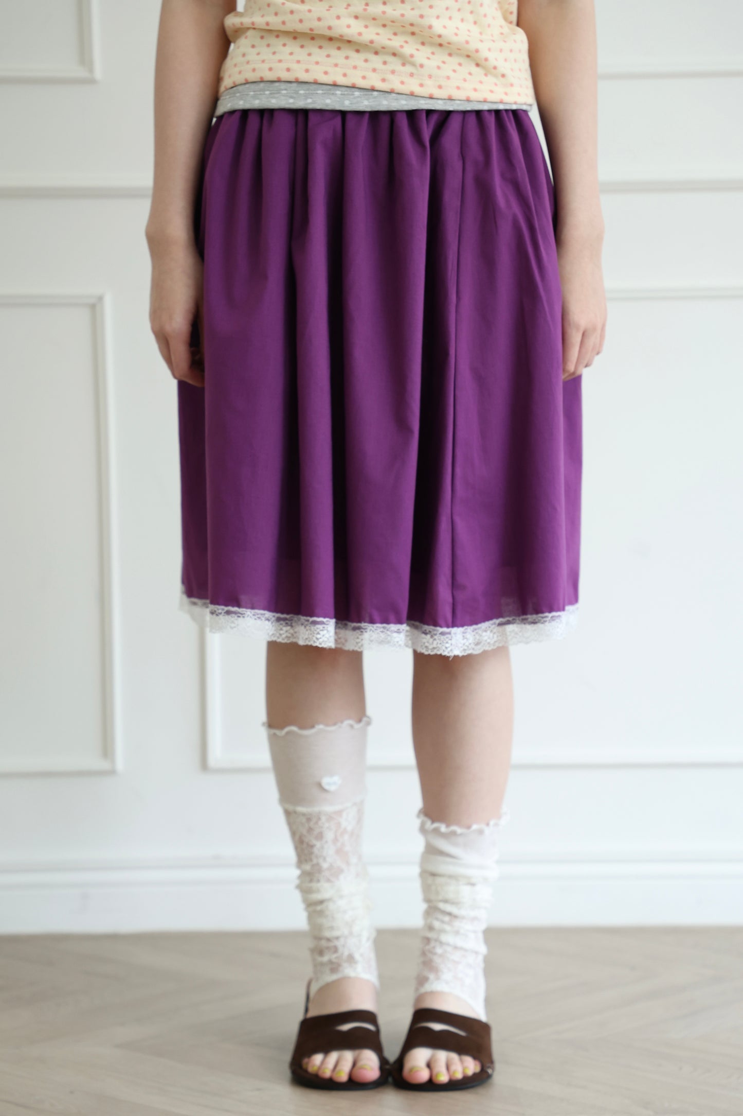 Brightly colored lace puff skirt