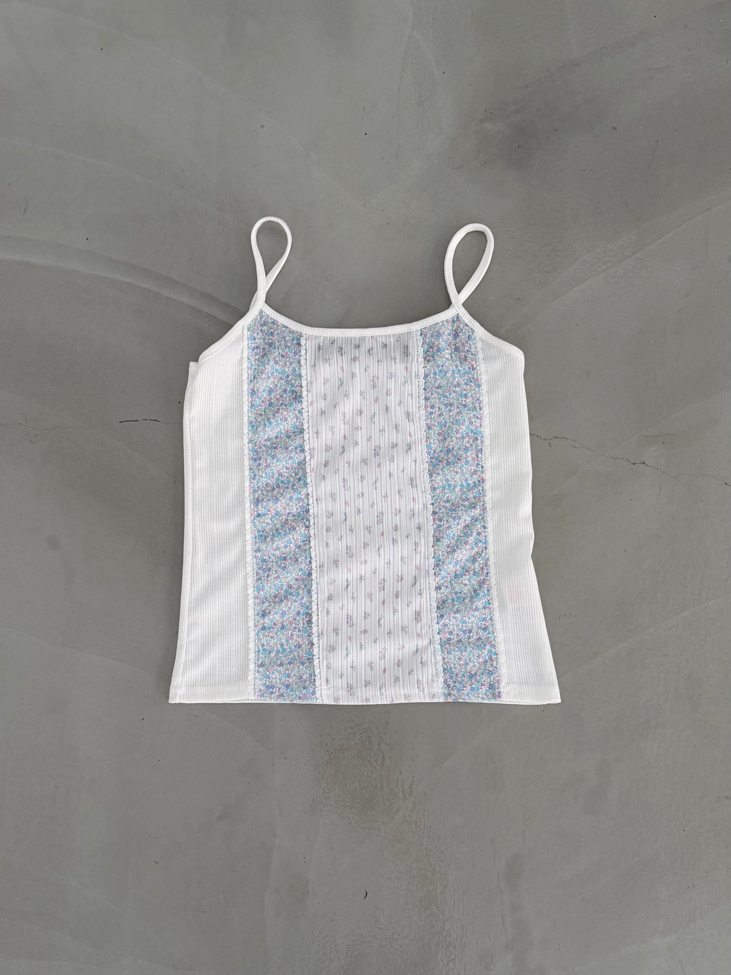 Floral patchwork spaghetti strap vest