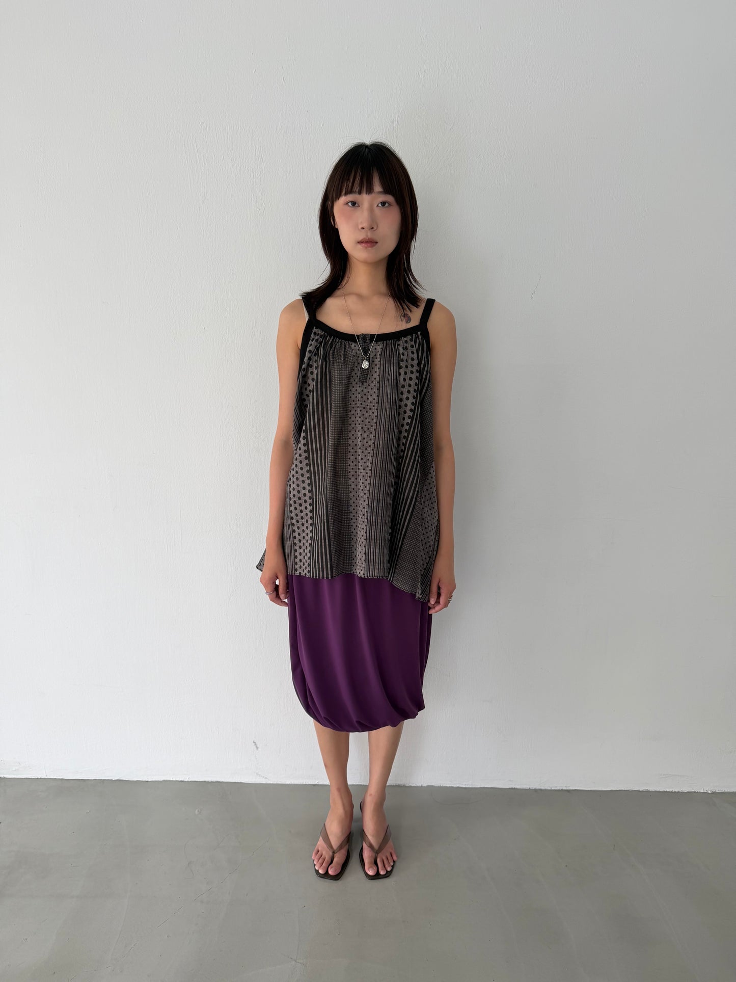 Elastic tulip midi skirt