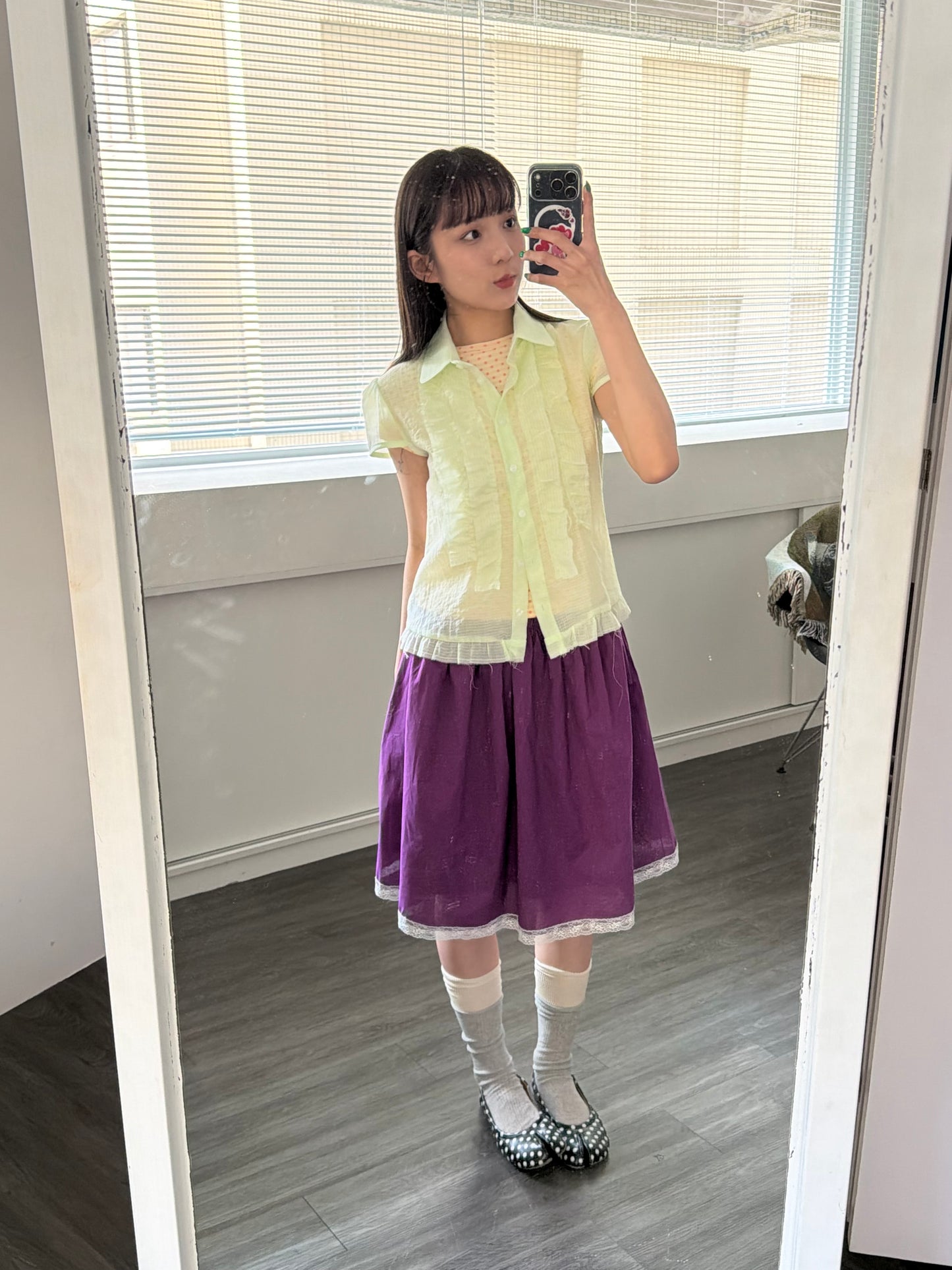Transparent plaid shirt