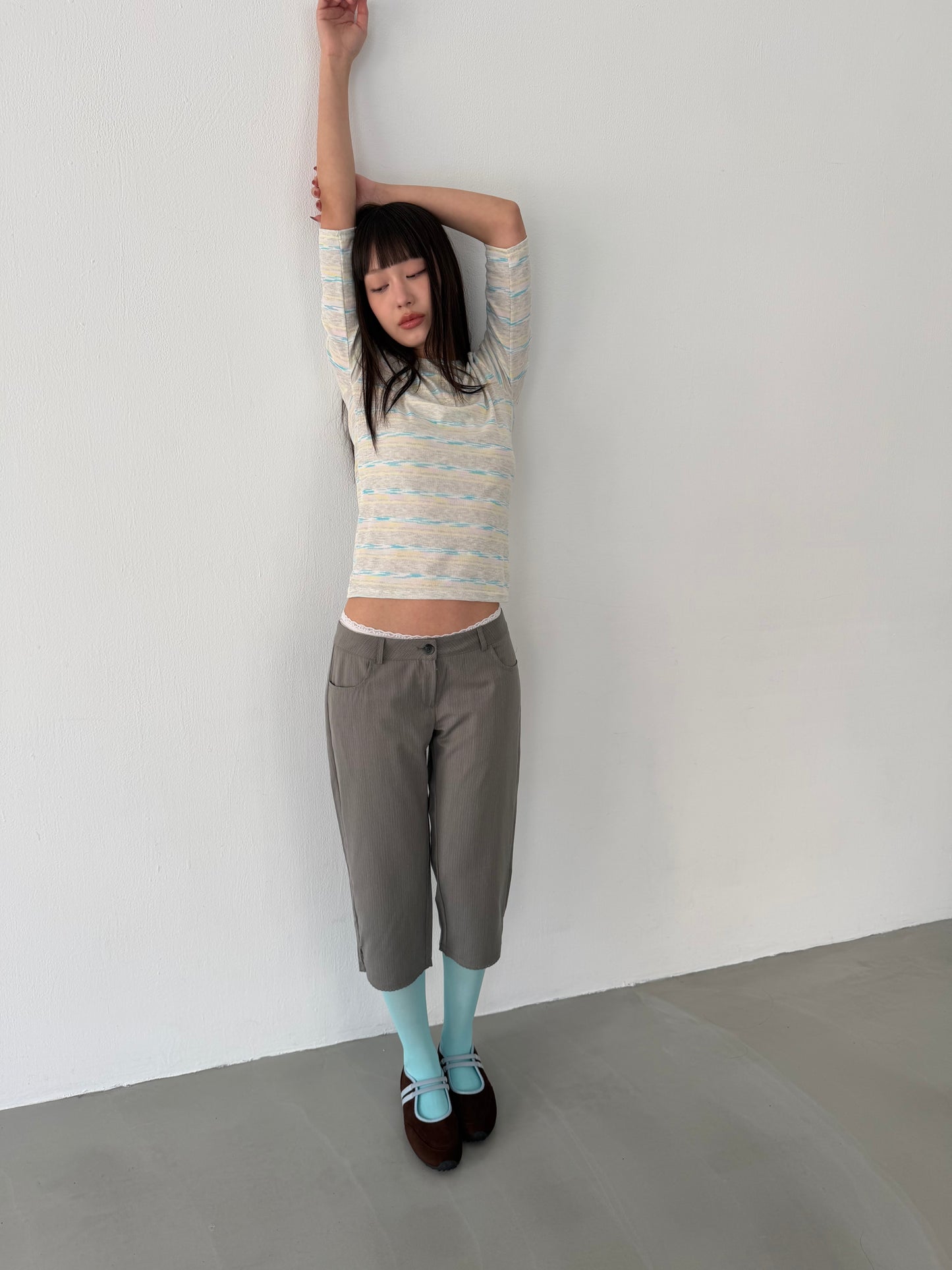 Suit lace capri pants
