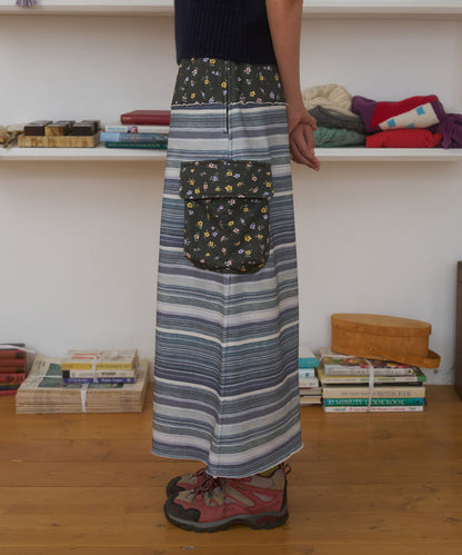 FUN FROM FUN Pocket Long Skirt, Grey
