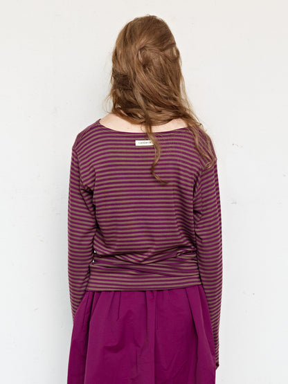 FUN FROM FUN Wrap Stripe Tee, Purple