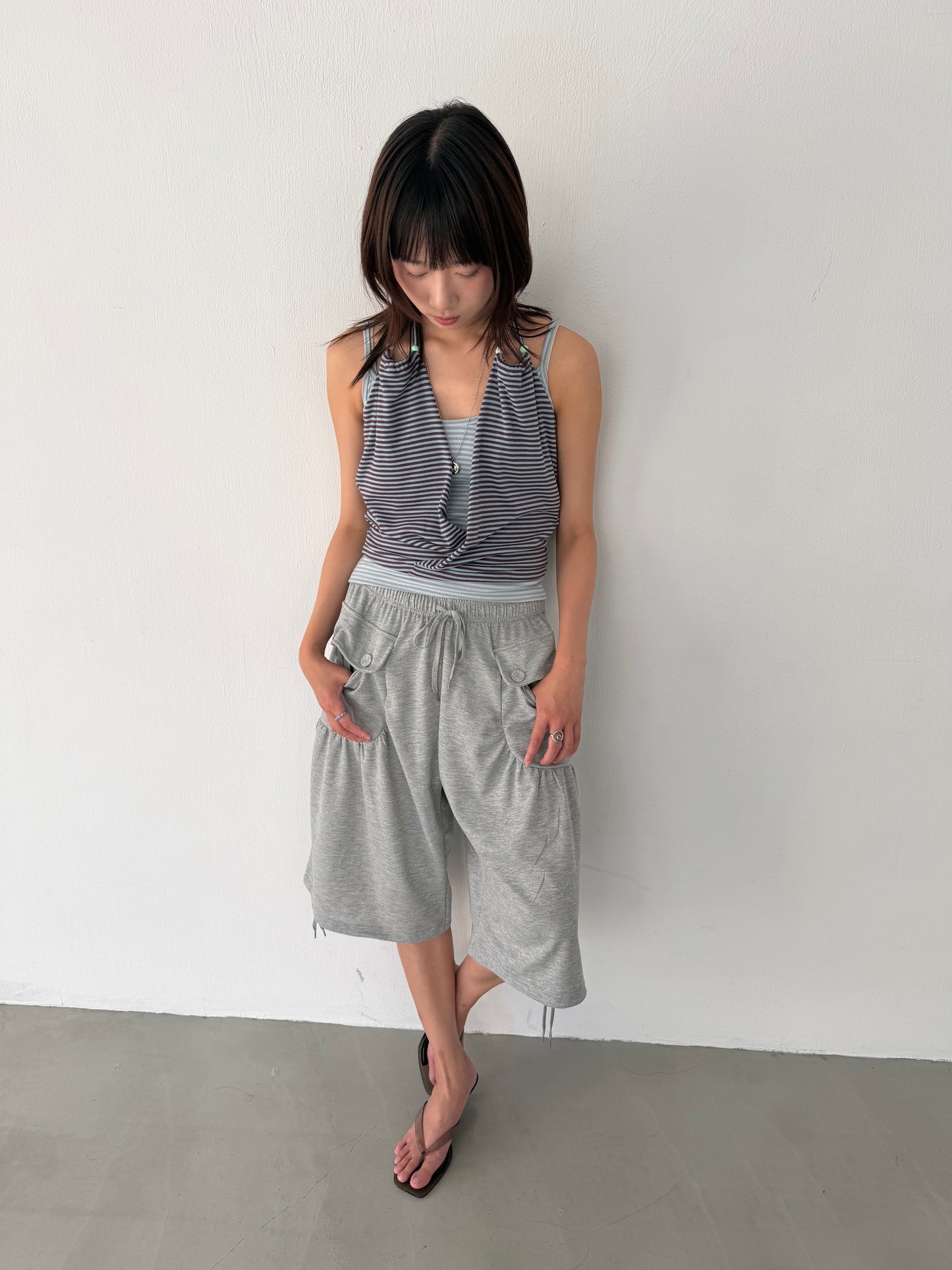 Two-piece striped beaded vest