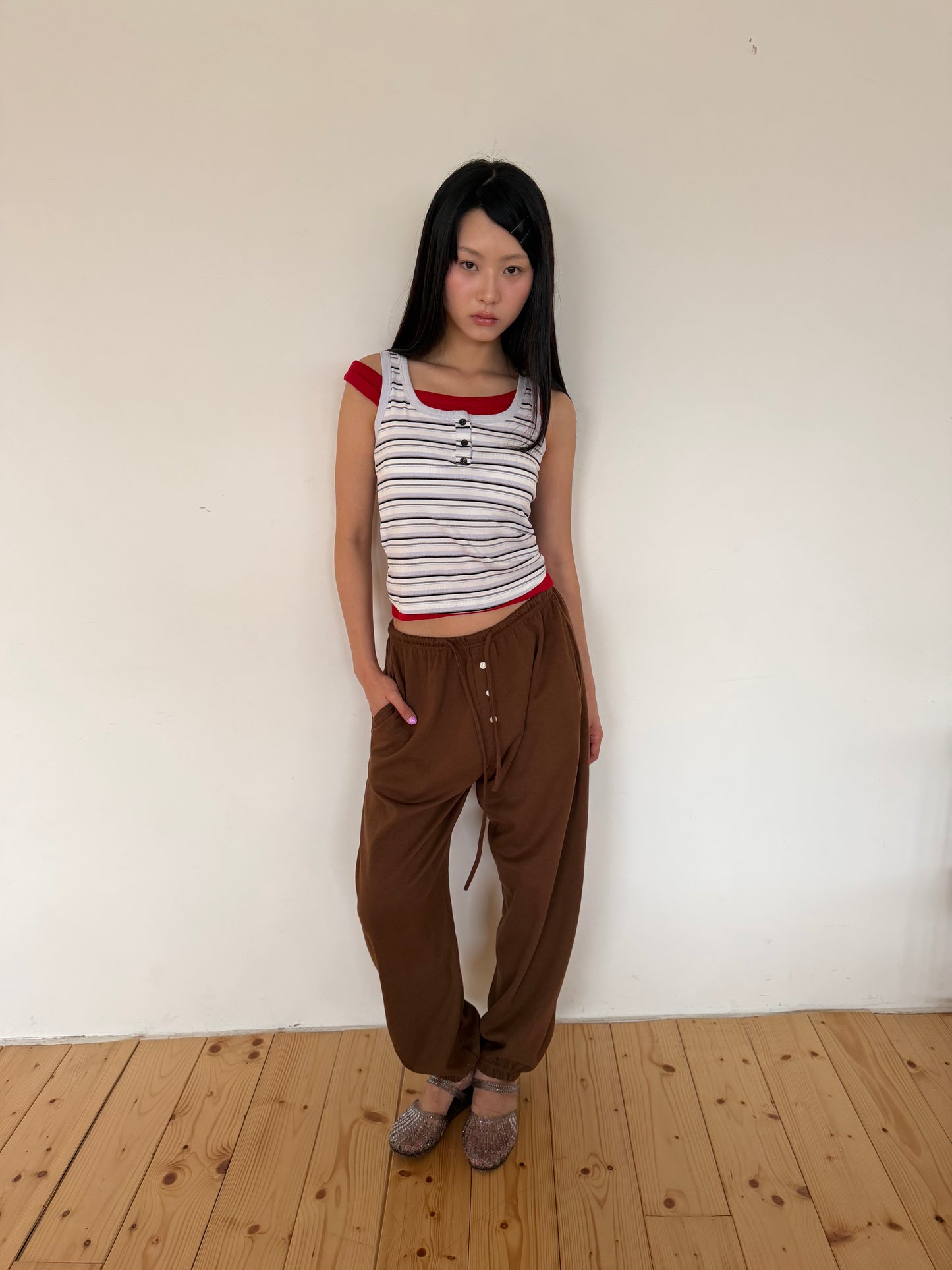 Cotton tapered trousers