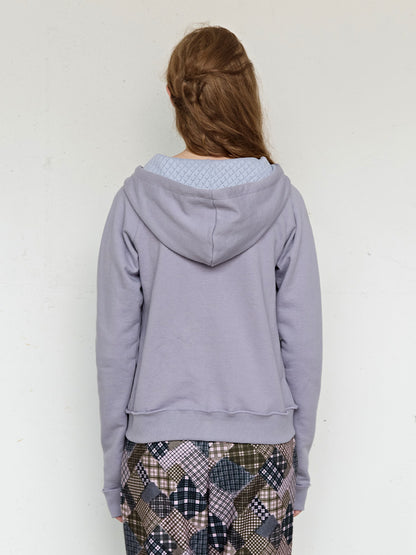 FUN FROM FUN Applique Boho Hoodie, Grey Purple