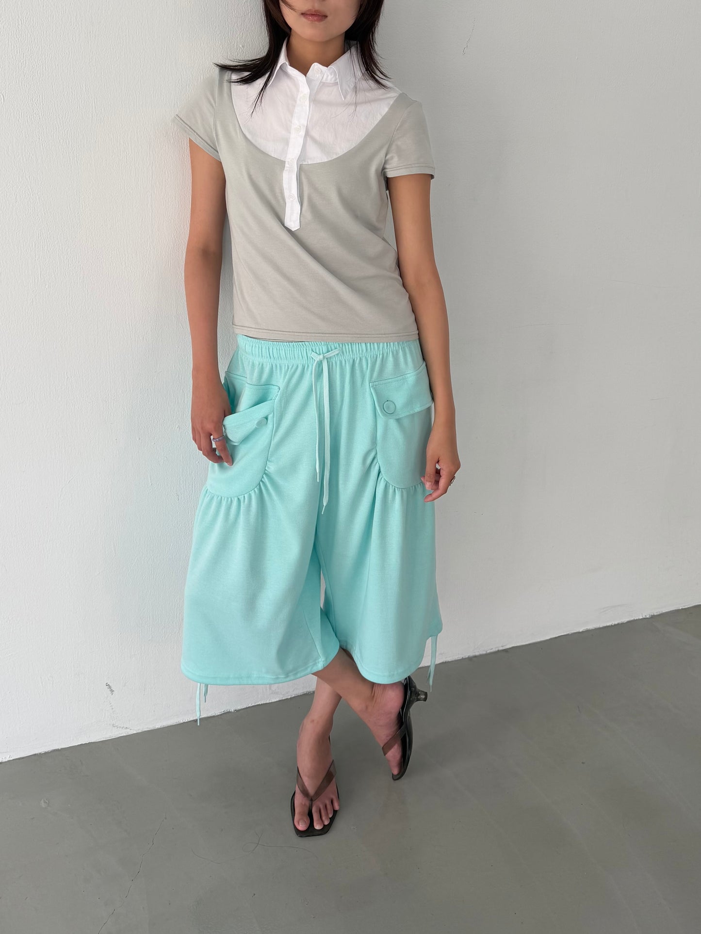 Mixed-Material Polo Shirt