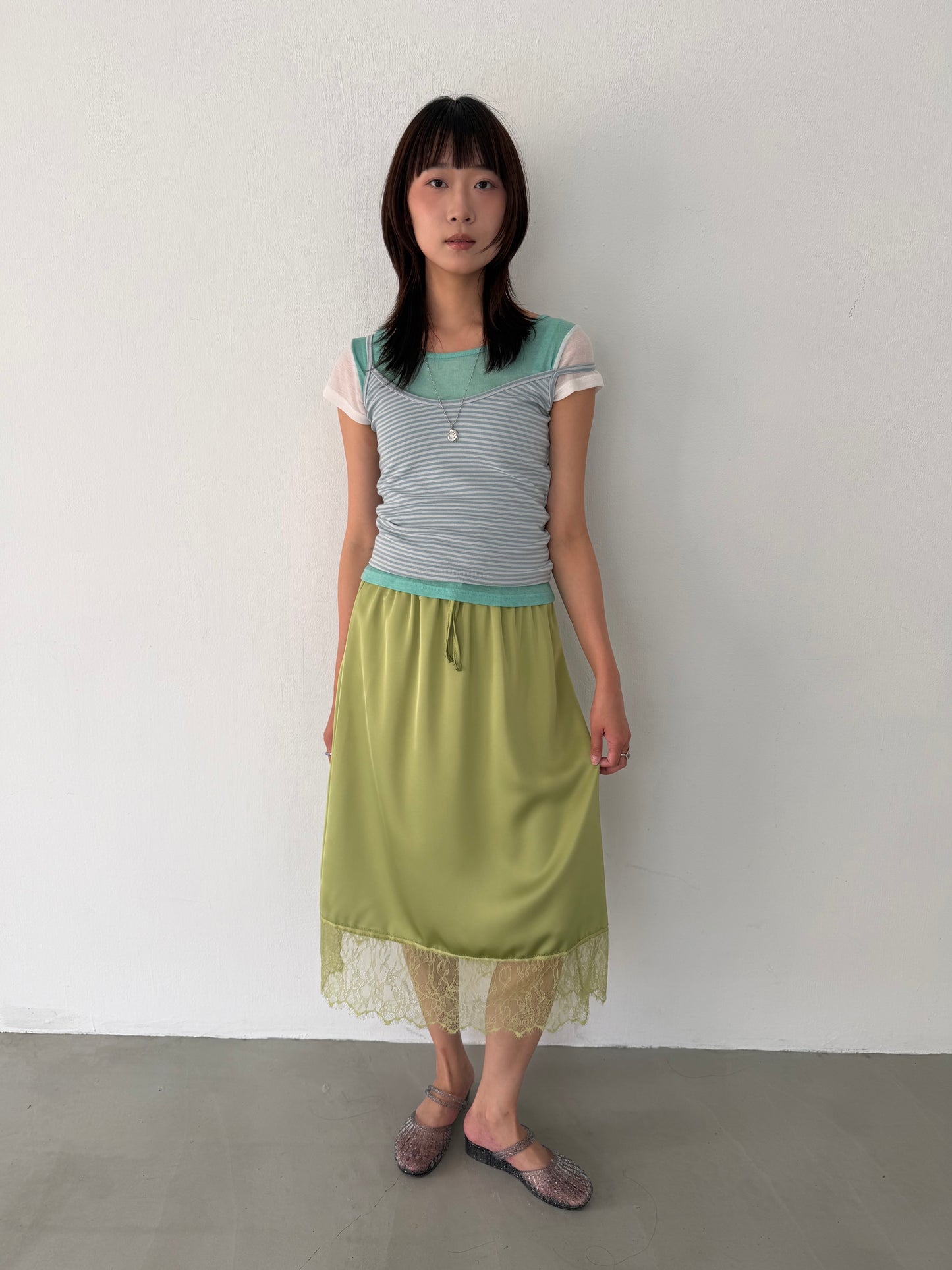 Asymmetrical short-sleeved top