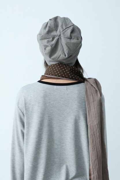 Double checkered polka dot scarf