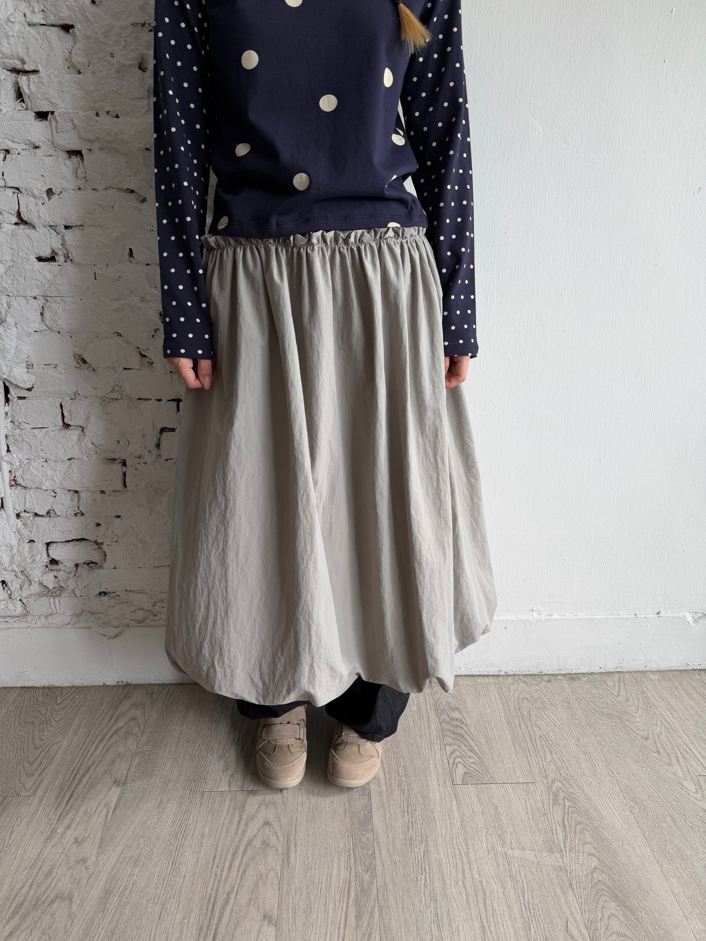 Nylon lace balloon skirt