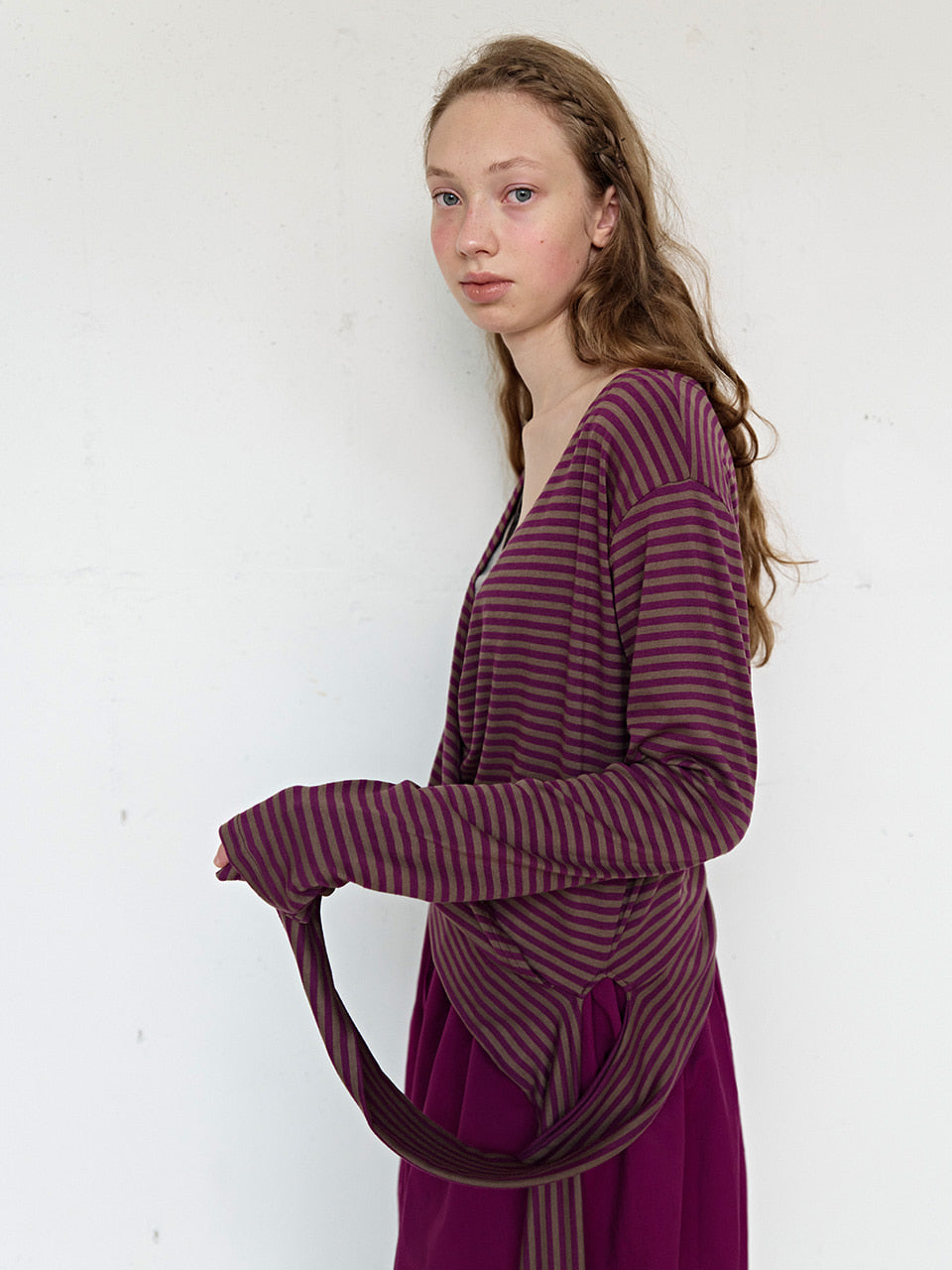 FUN FROM FUN Wrap Stripe Tee, Purple