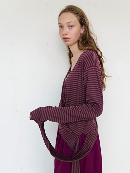 FUN FROM FUN Wrap Stripe Tee, Purple