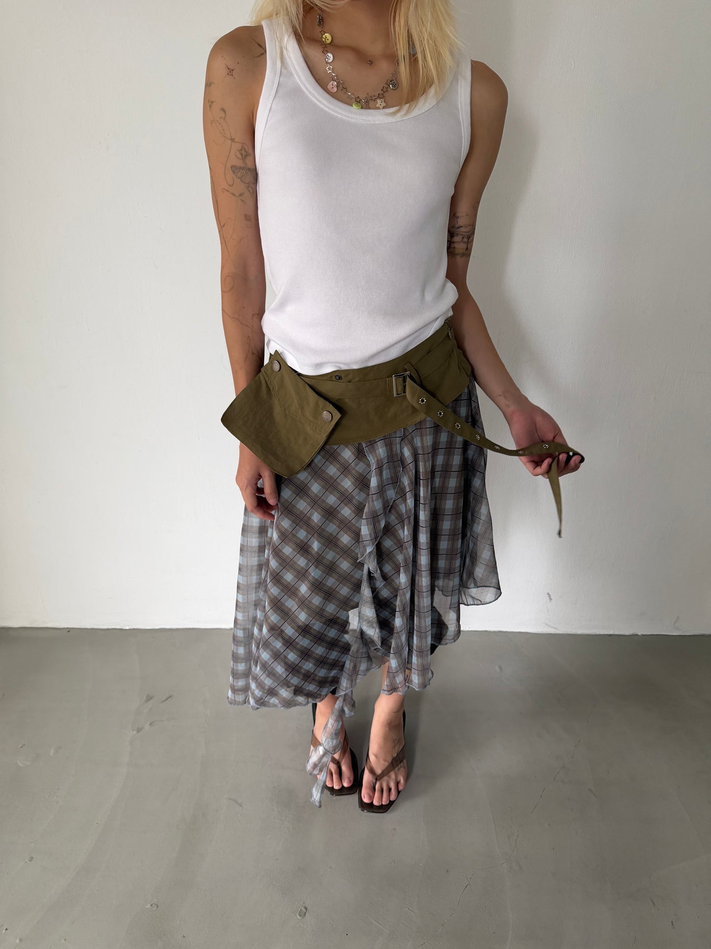 Utility Pouch Check Skirt
