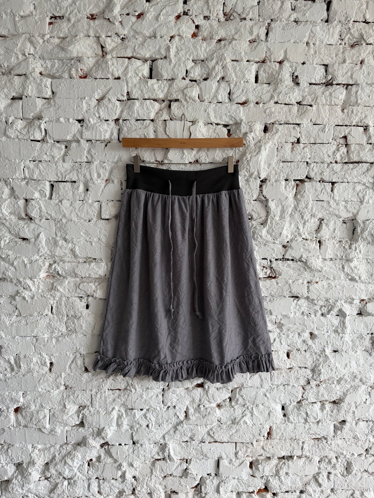 Embossed lace elastic cotton skirt
