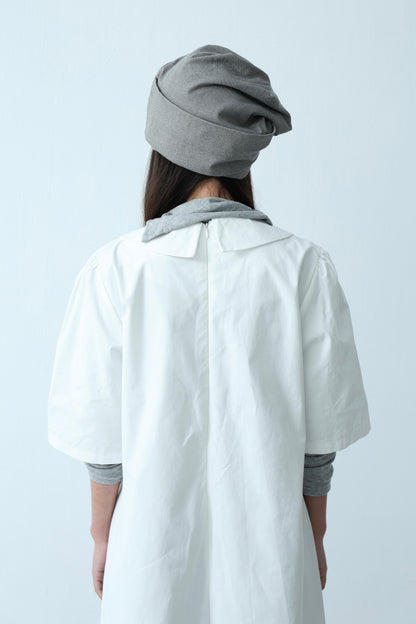 Cream Collar Pocket Dress