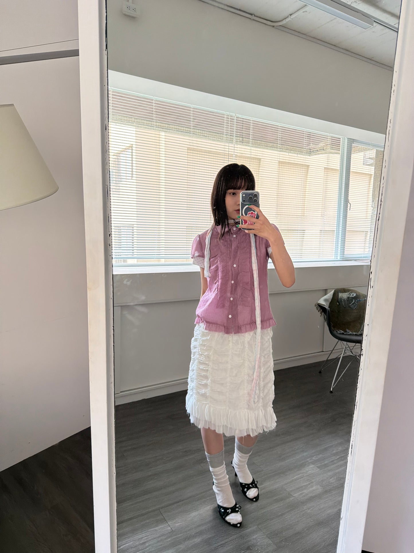 Transparent plaid shirt