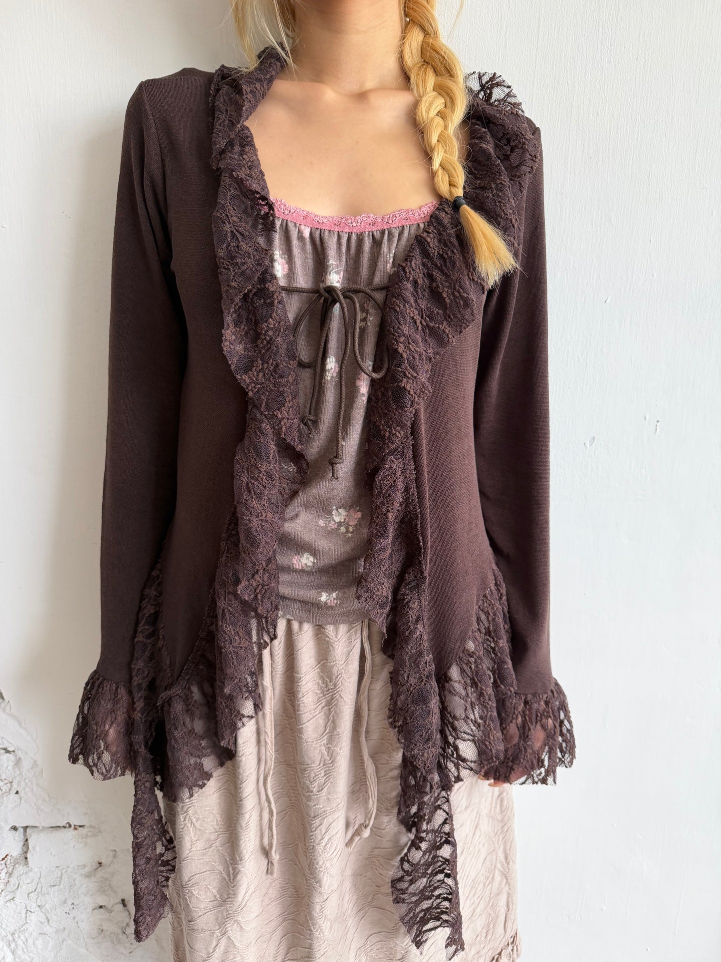 Elastic Floral Lace Vest