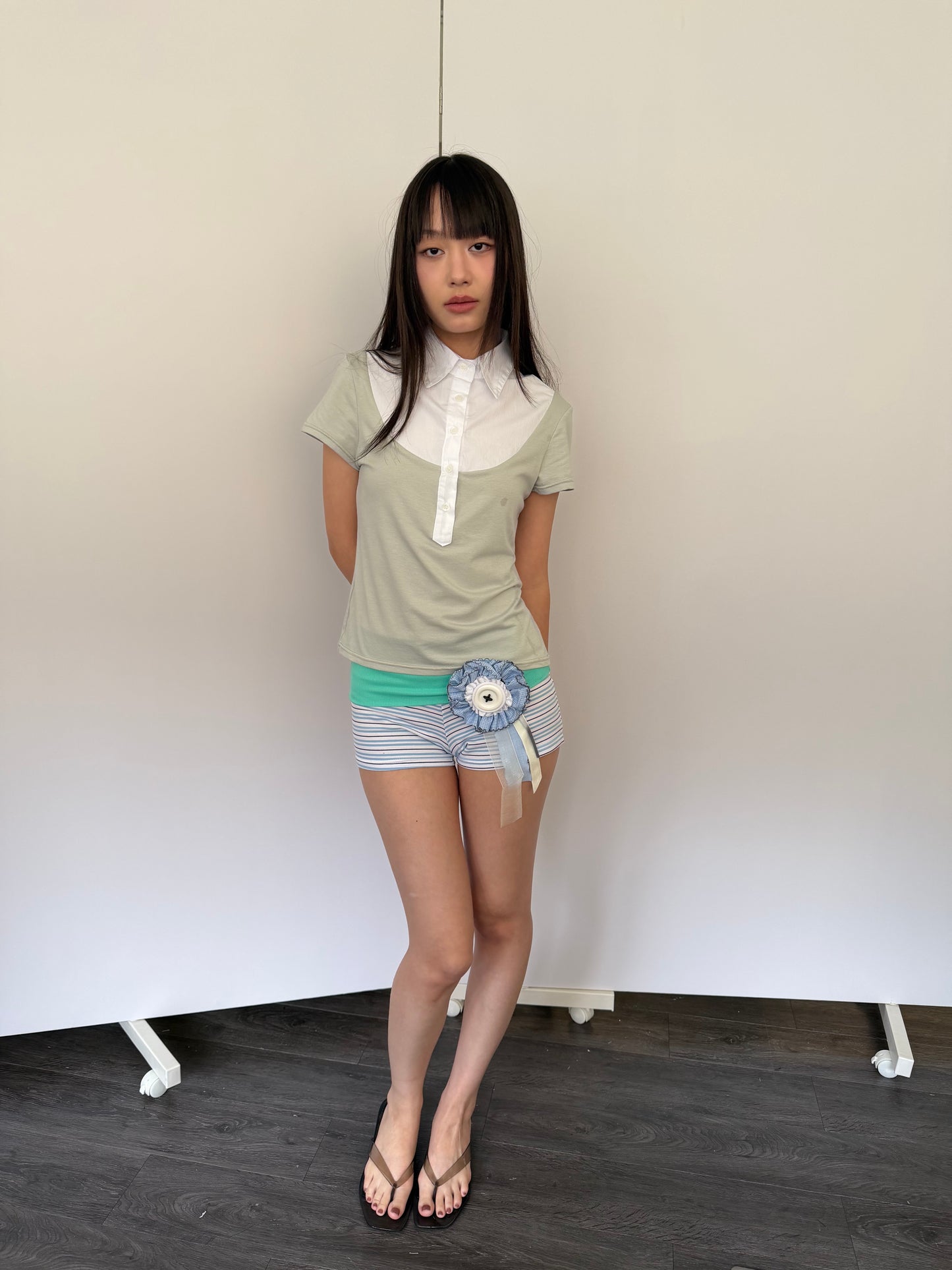 Striped Color-Block Top and Shorts Set