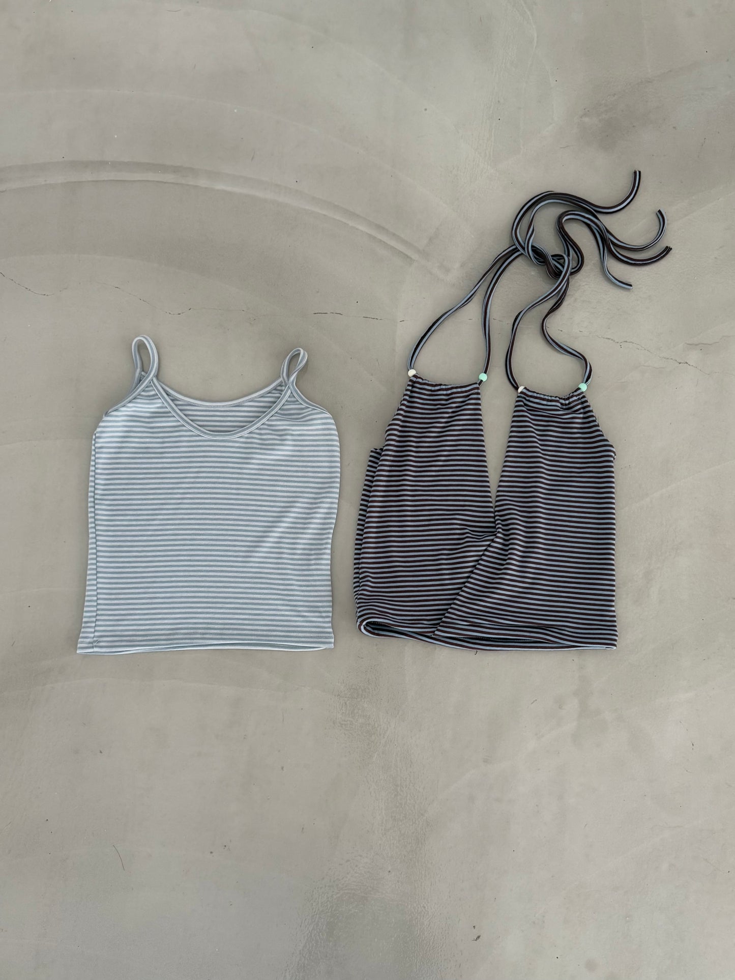 Two-piece striped beaded vest
