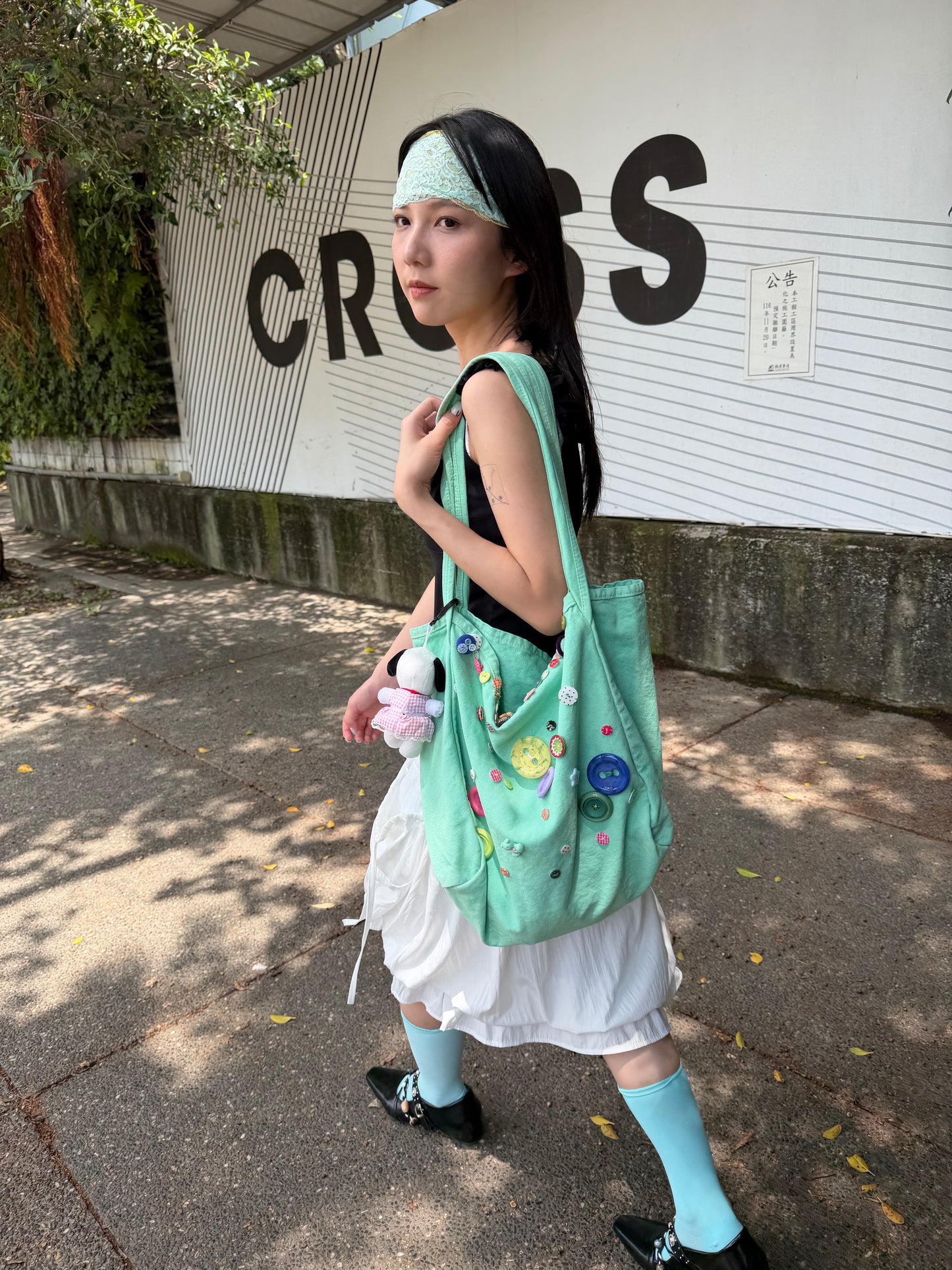 Washed tote bag