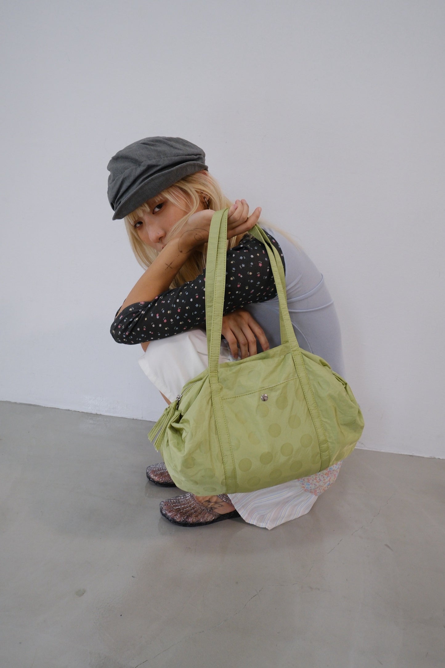 Dot Jacquard Tote Bag