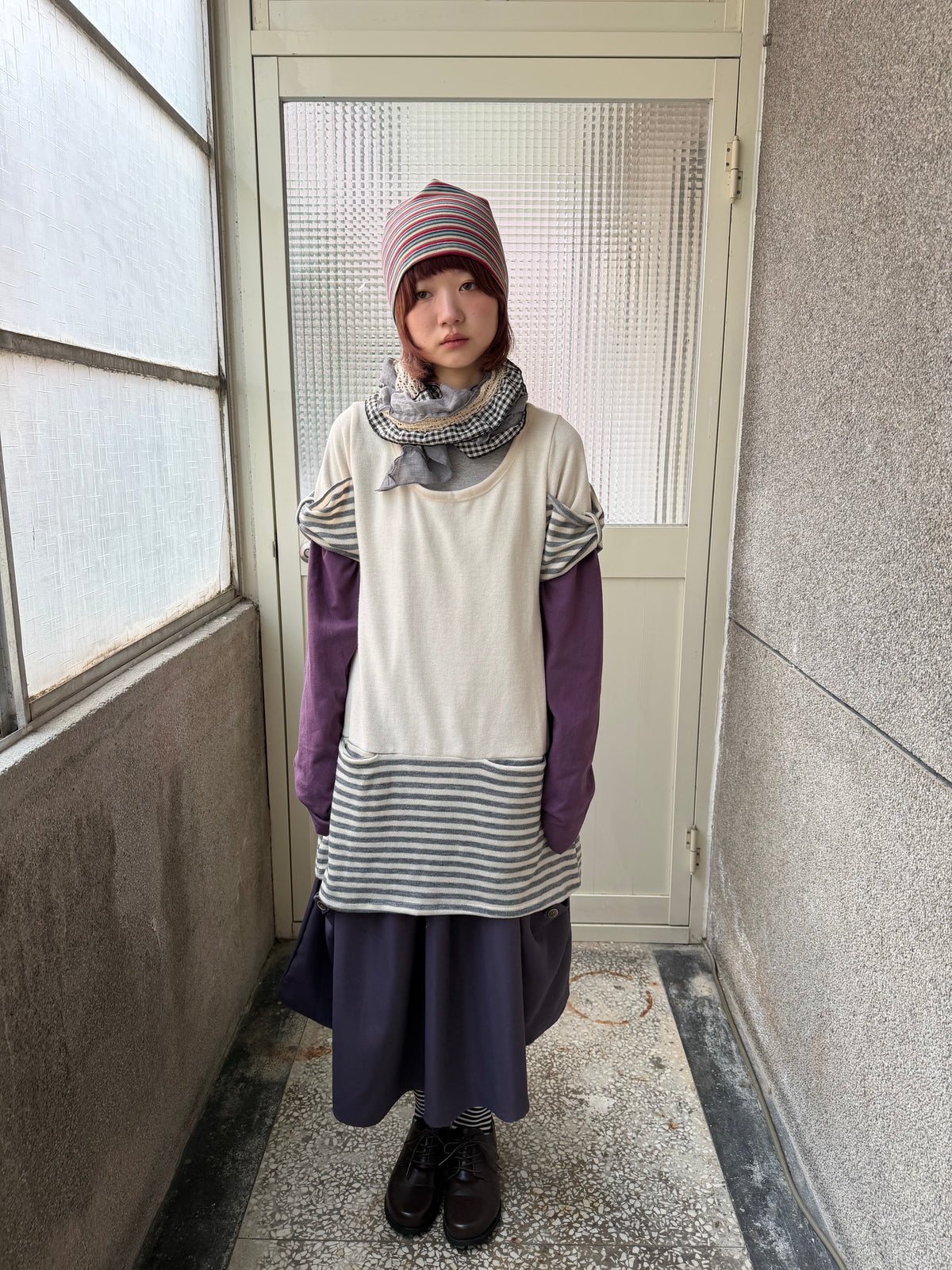 plaid patchwork scarf