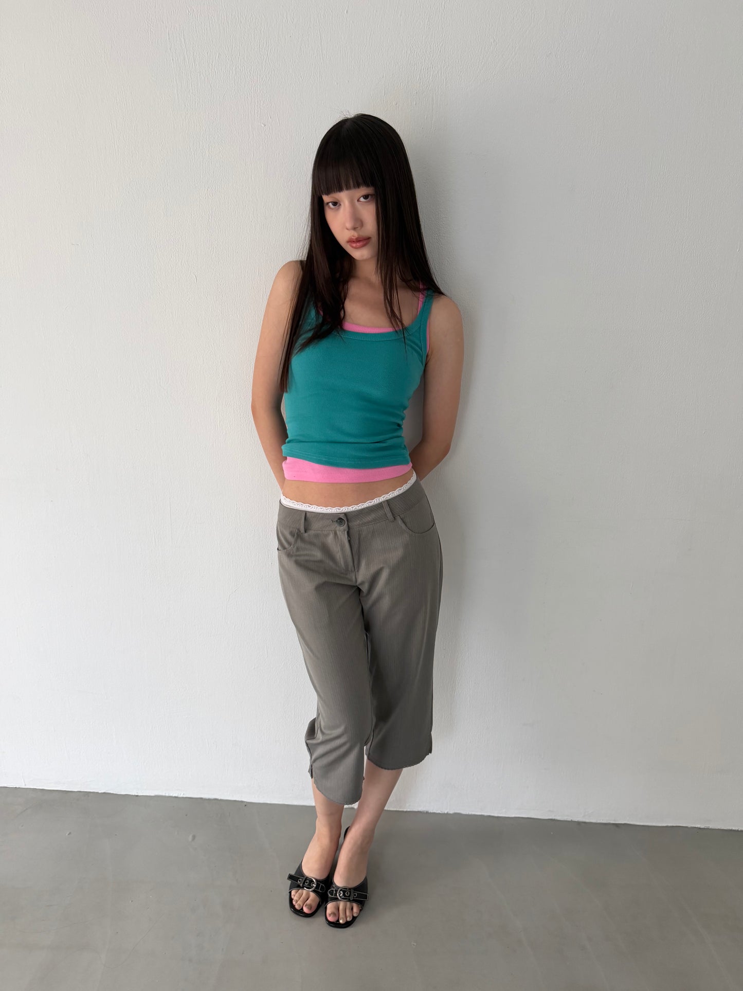 Suit lace capri pants