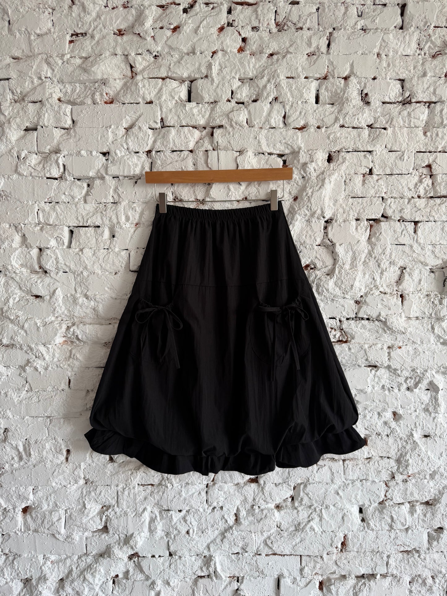 Ruffled Pocket Balloon Skirt