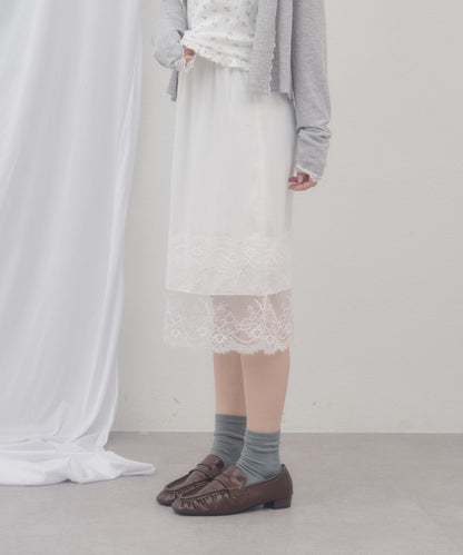 （sale 至9/21 22:00）Discoat umm. 蕾絲拼接緞面裙