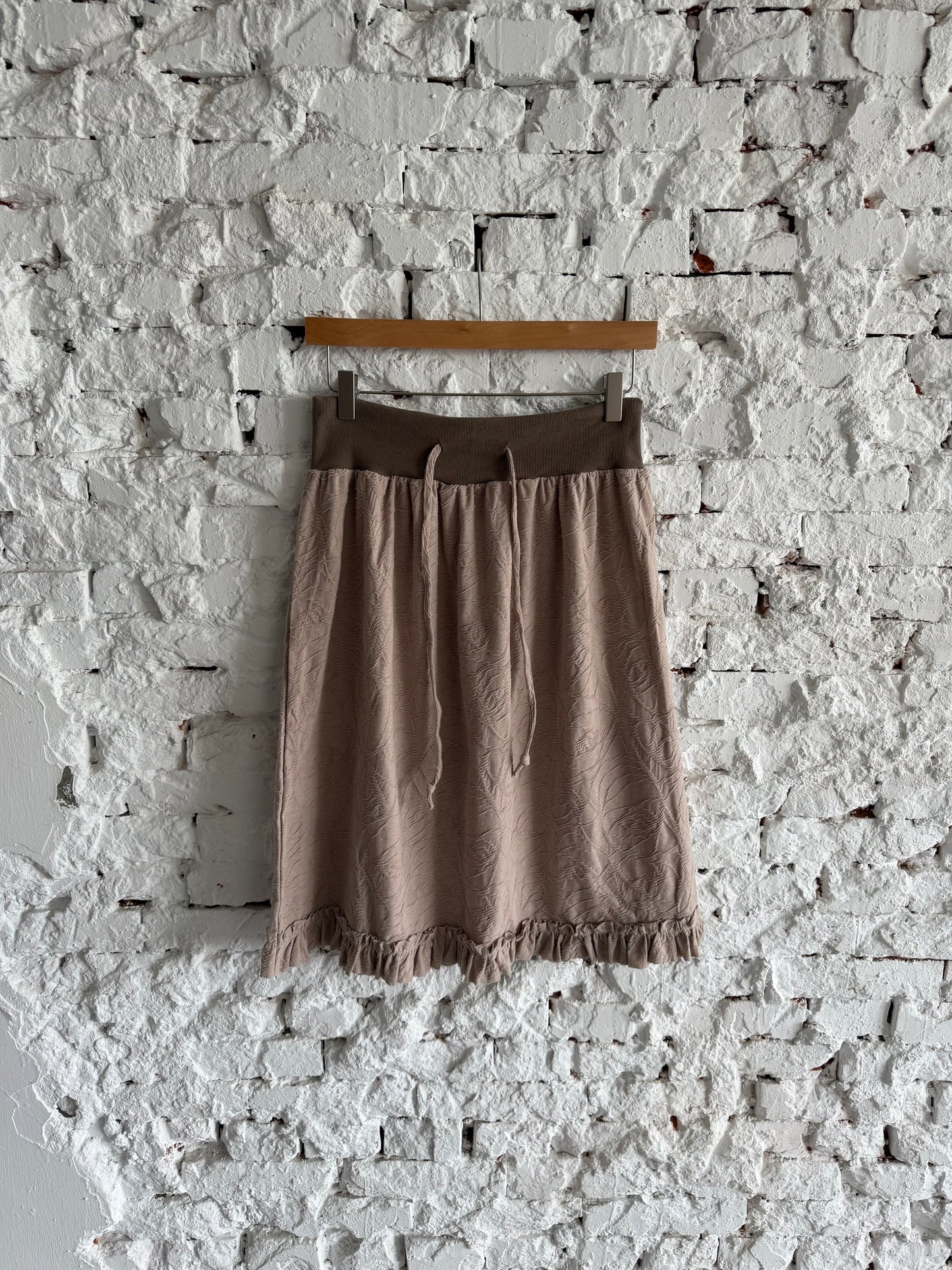 Embossed lace elastic cotton skirt