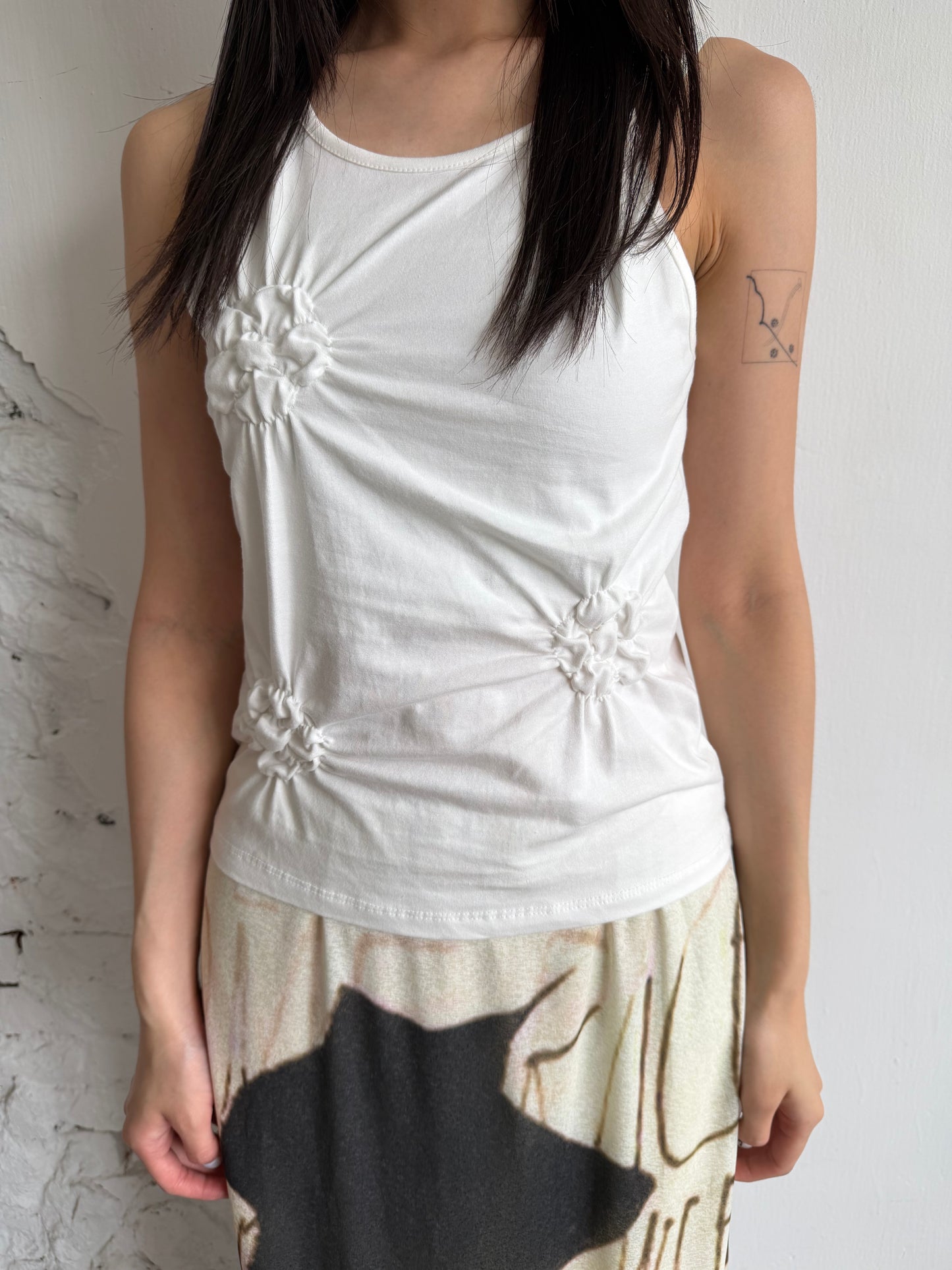 Crinkled floral vest