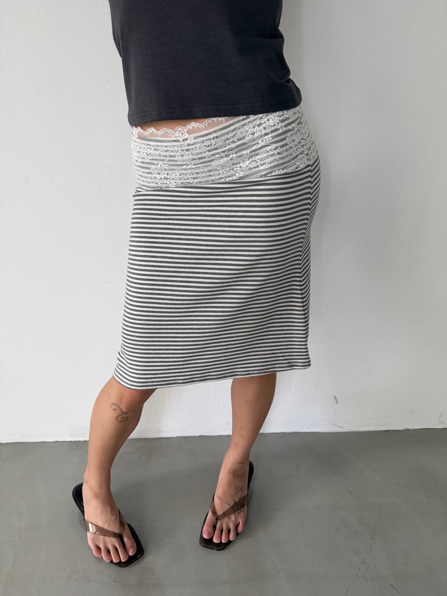 Lace Layering Midi Skirt
