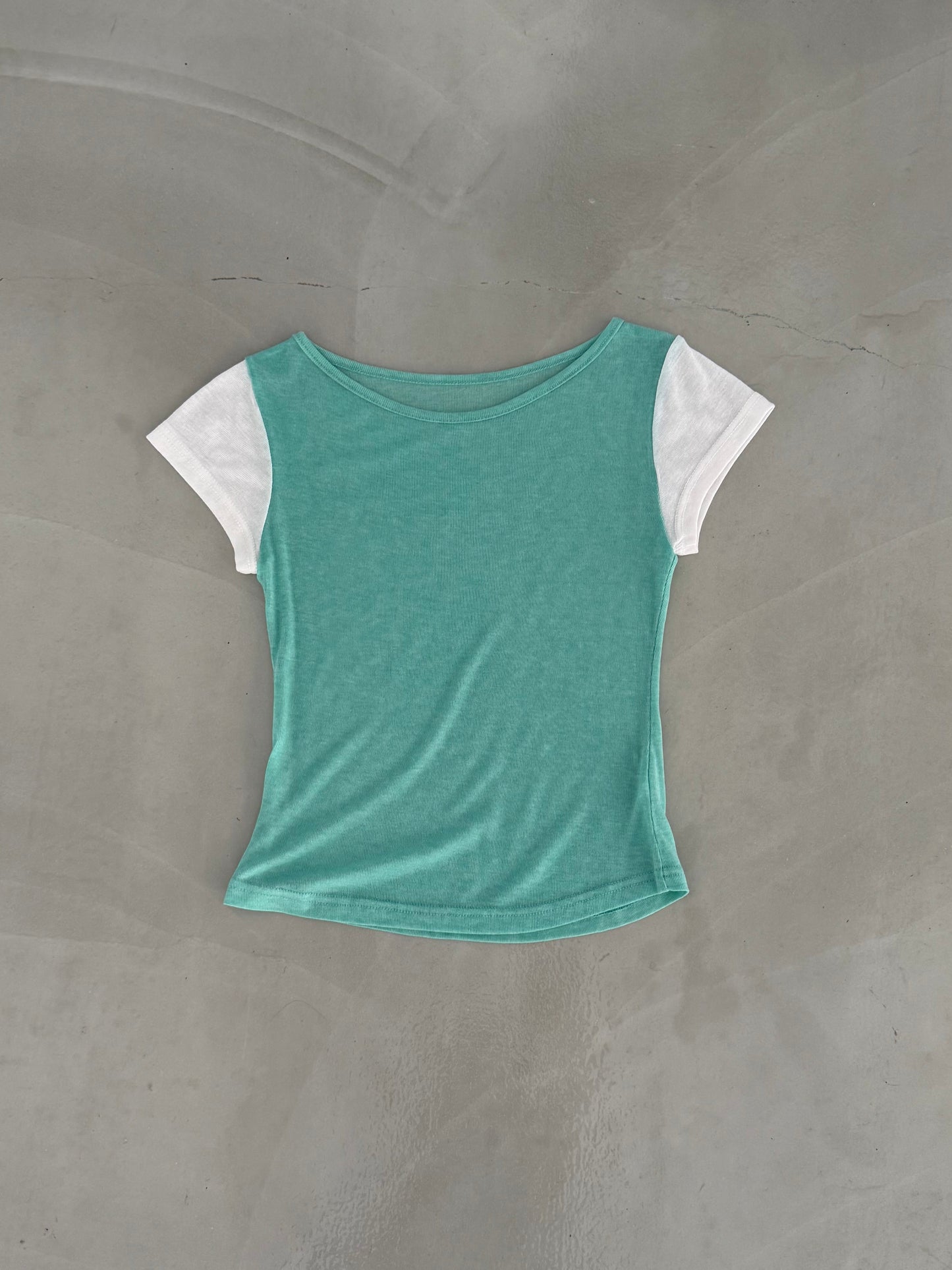 Asymmetrical short-sleeved top
