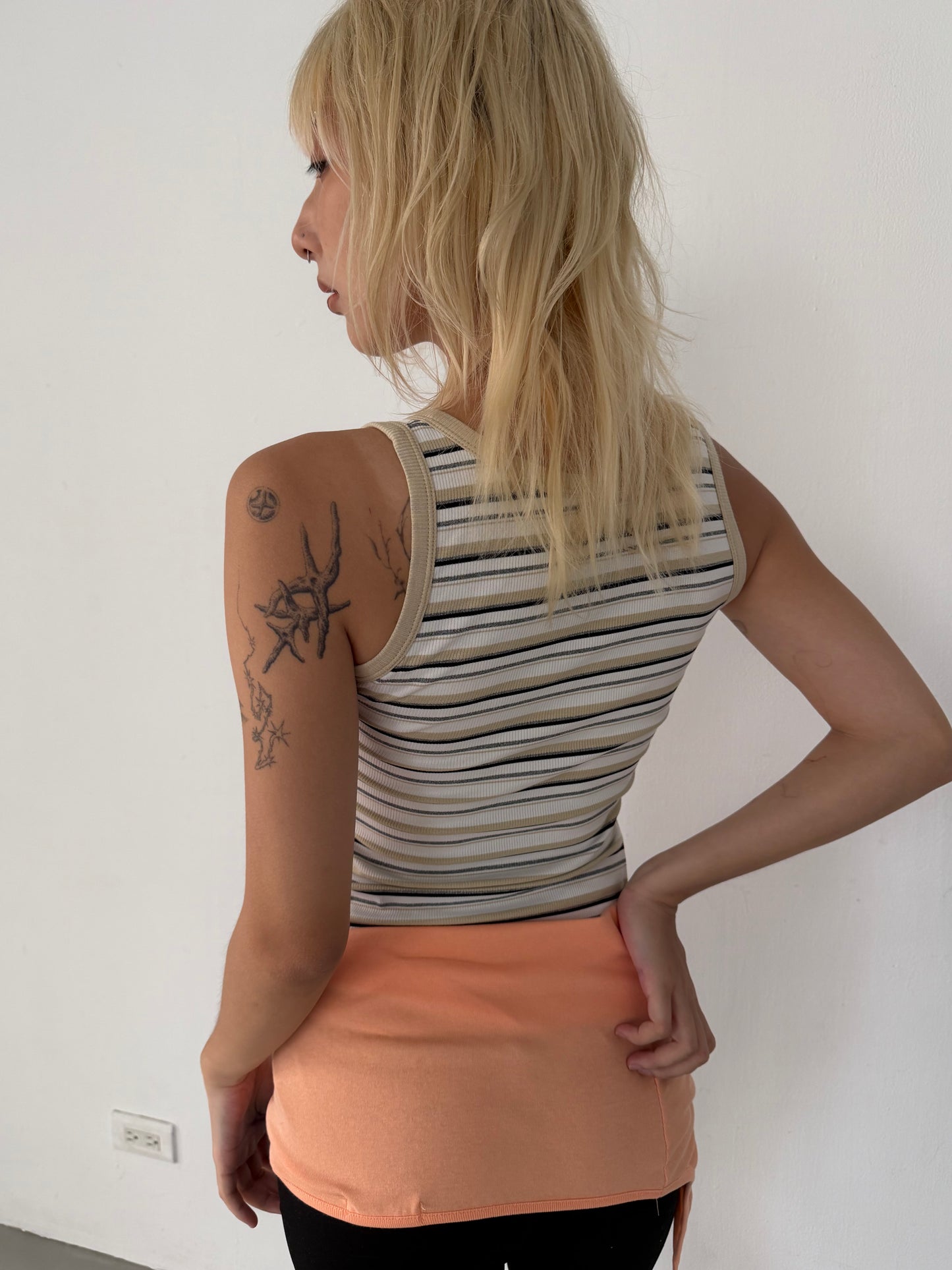 Striped bra cup vest