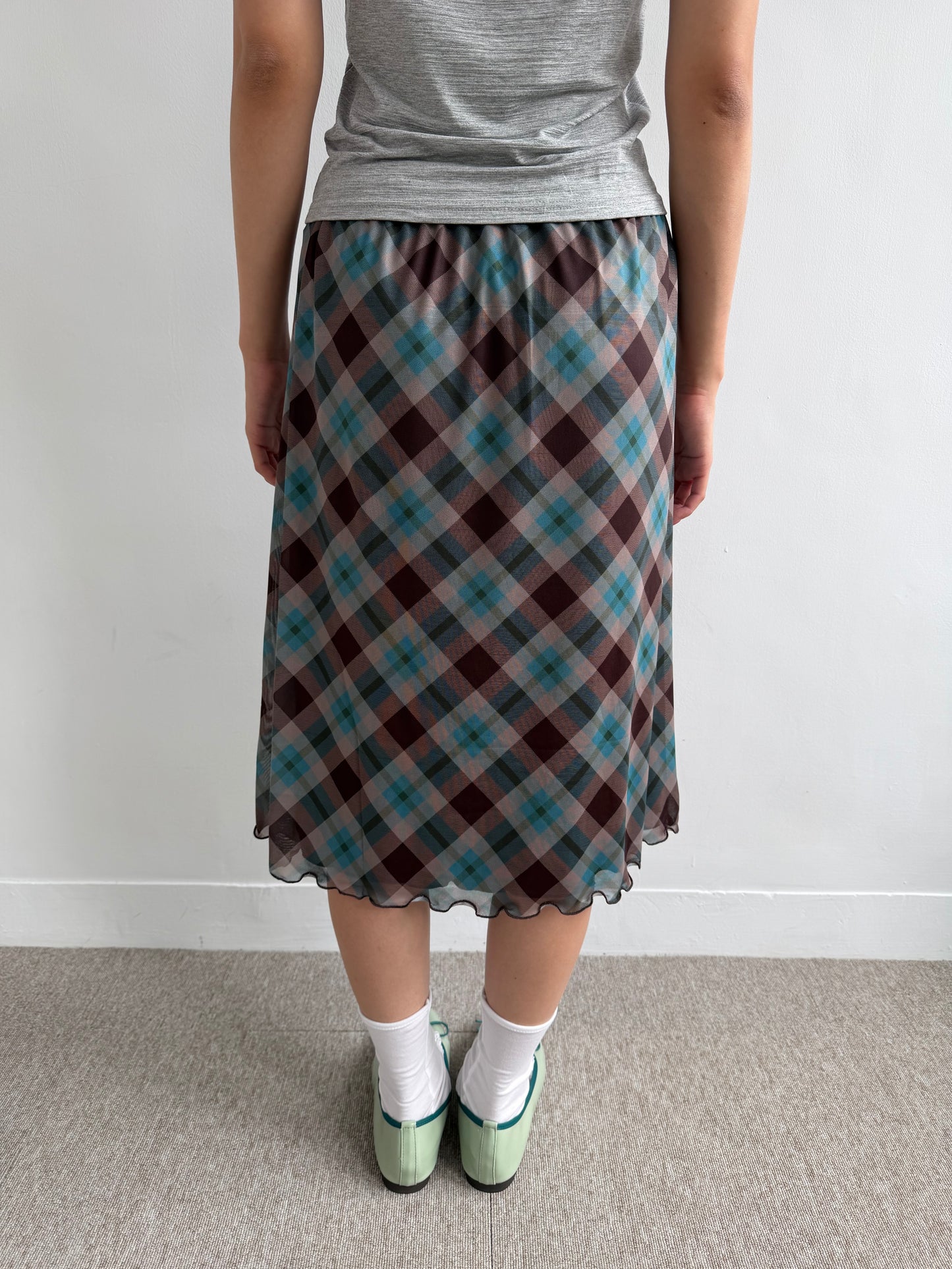 Classic Plaid Midi Skirt