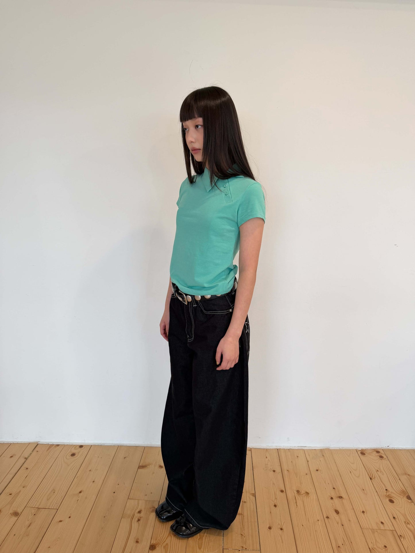 Embroidered loose-fitting work jeans