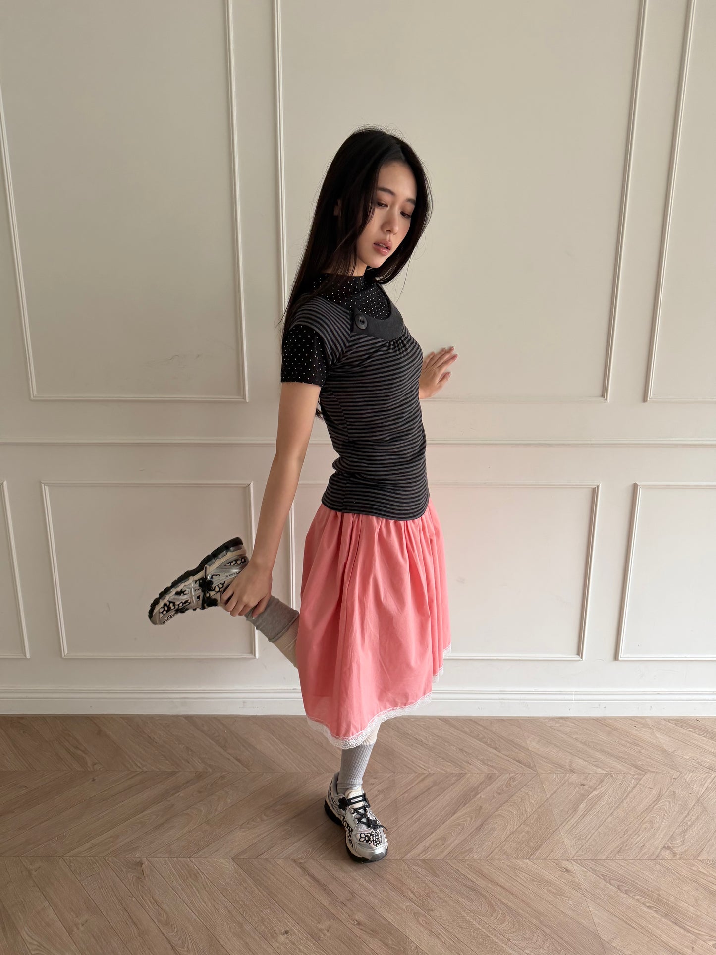 Brightly colored lace puff skirt