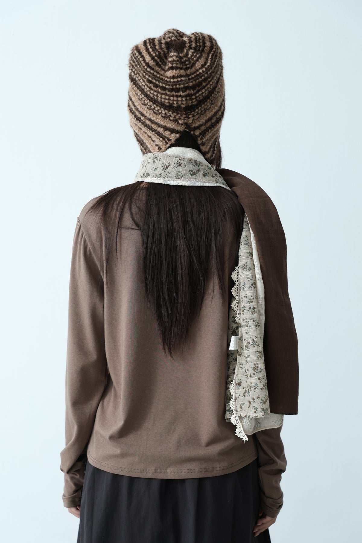 Floral lace scarf of different materials