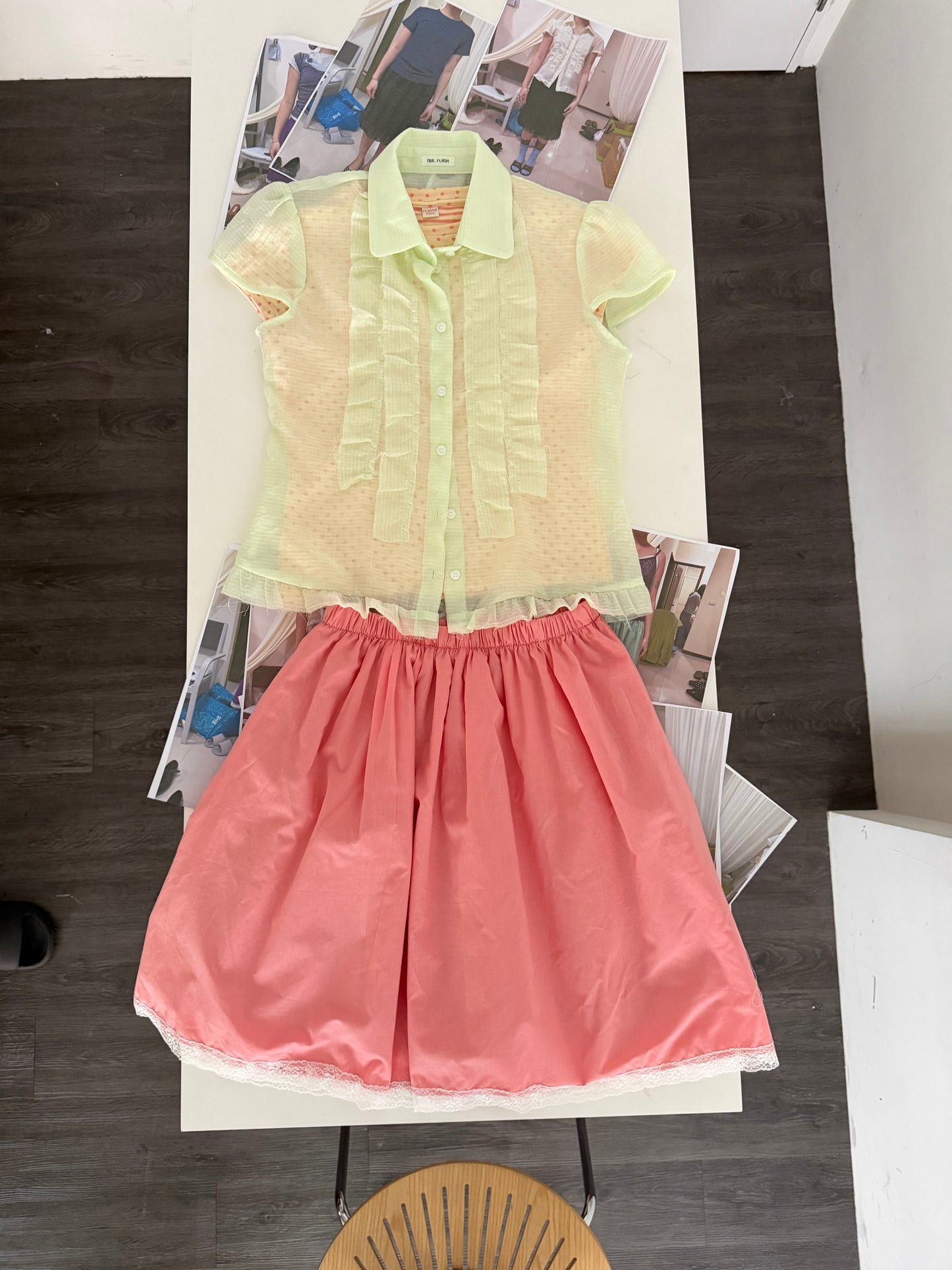 Brightly colored lace puff skirt
