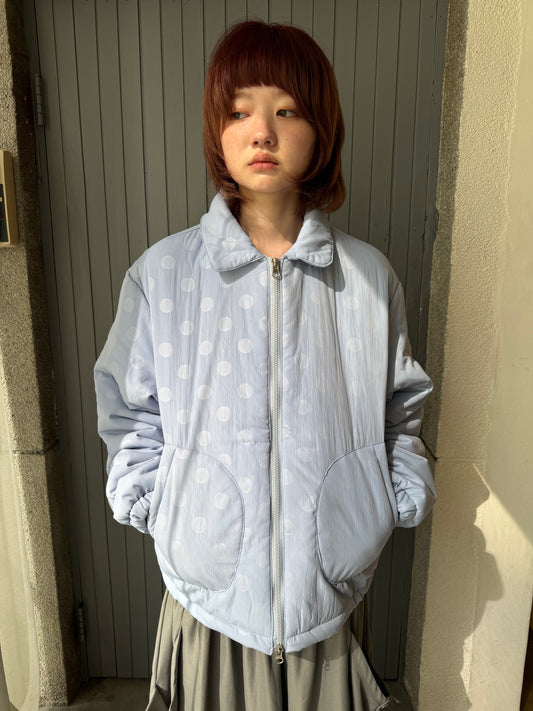 polka dot quilted coat