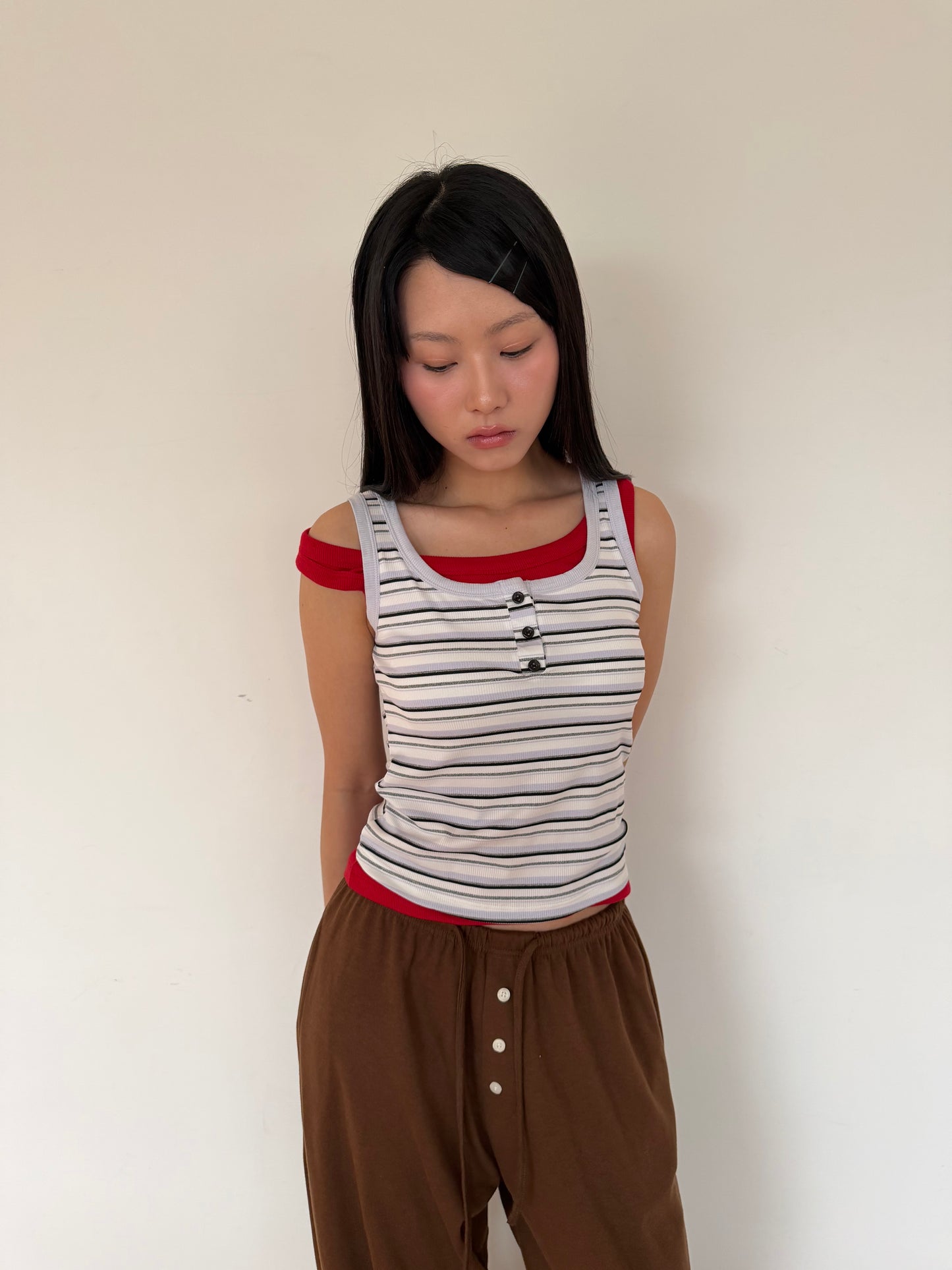 Striped bra cup vest
