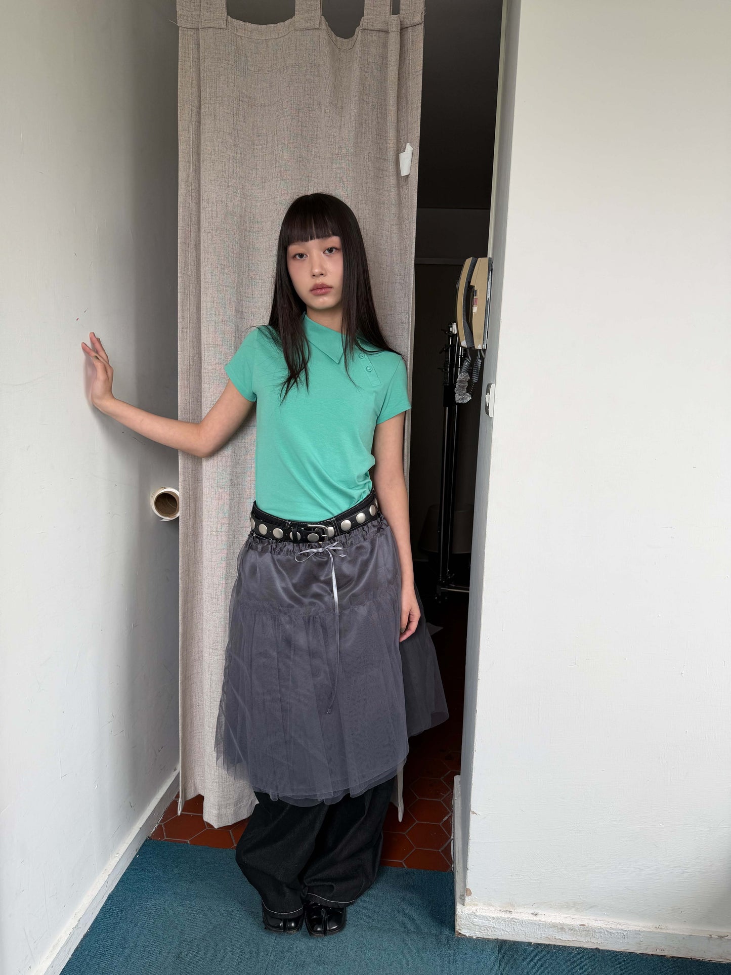 Embroidered loose-fitting work jeans