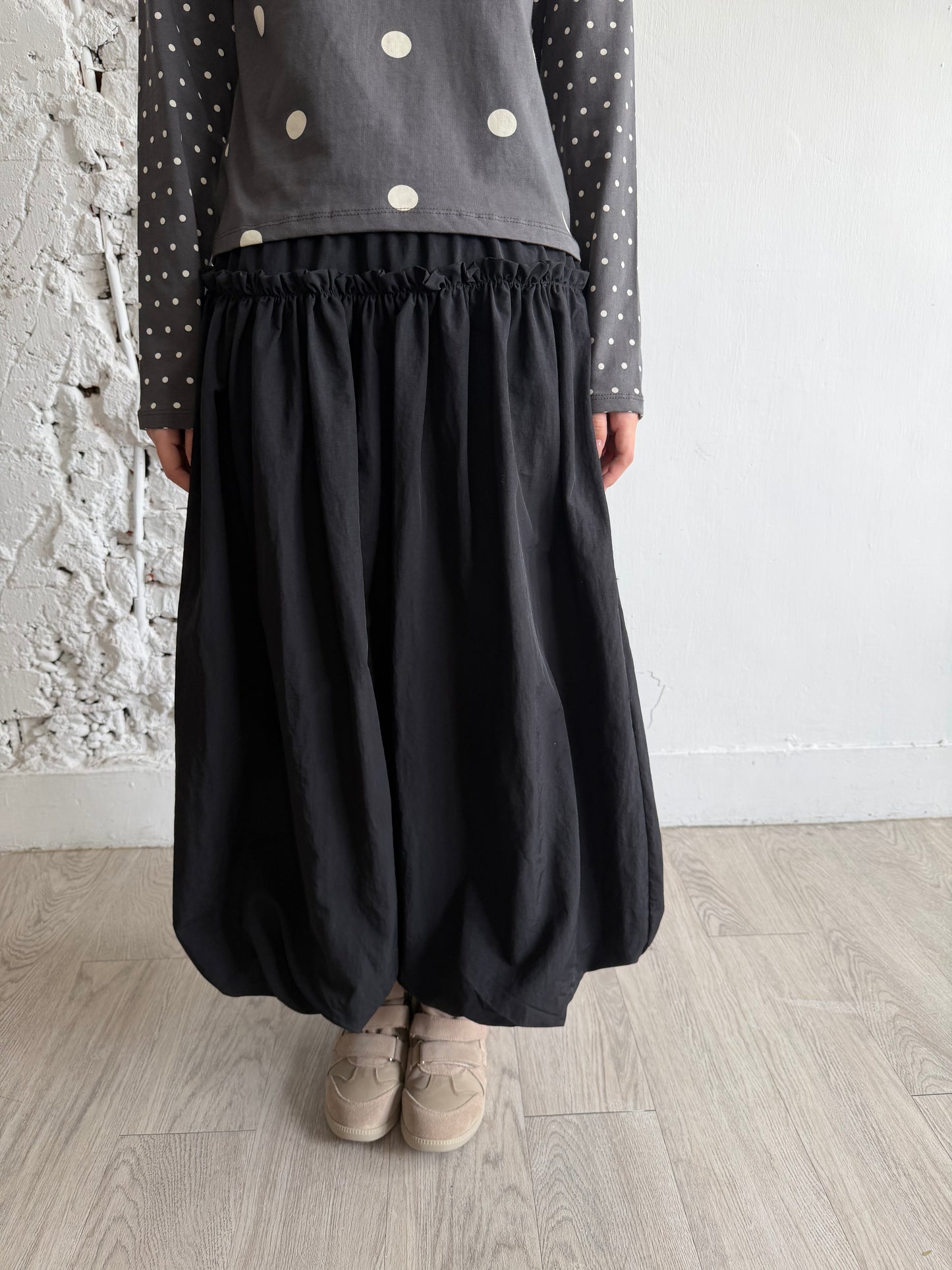 Nylon lace balloon skirt
