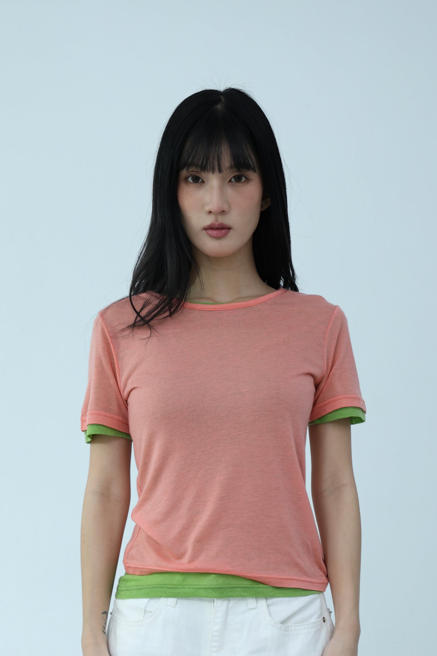 Thin short-sleeved top